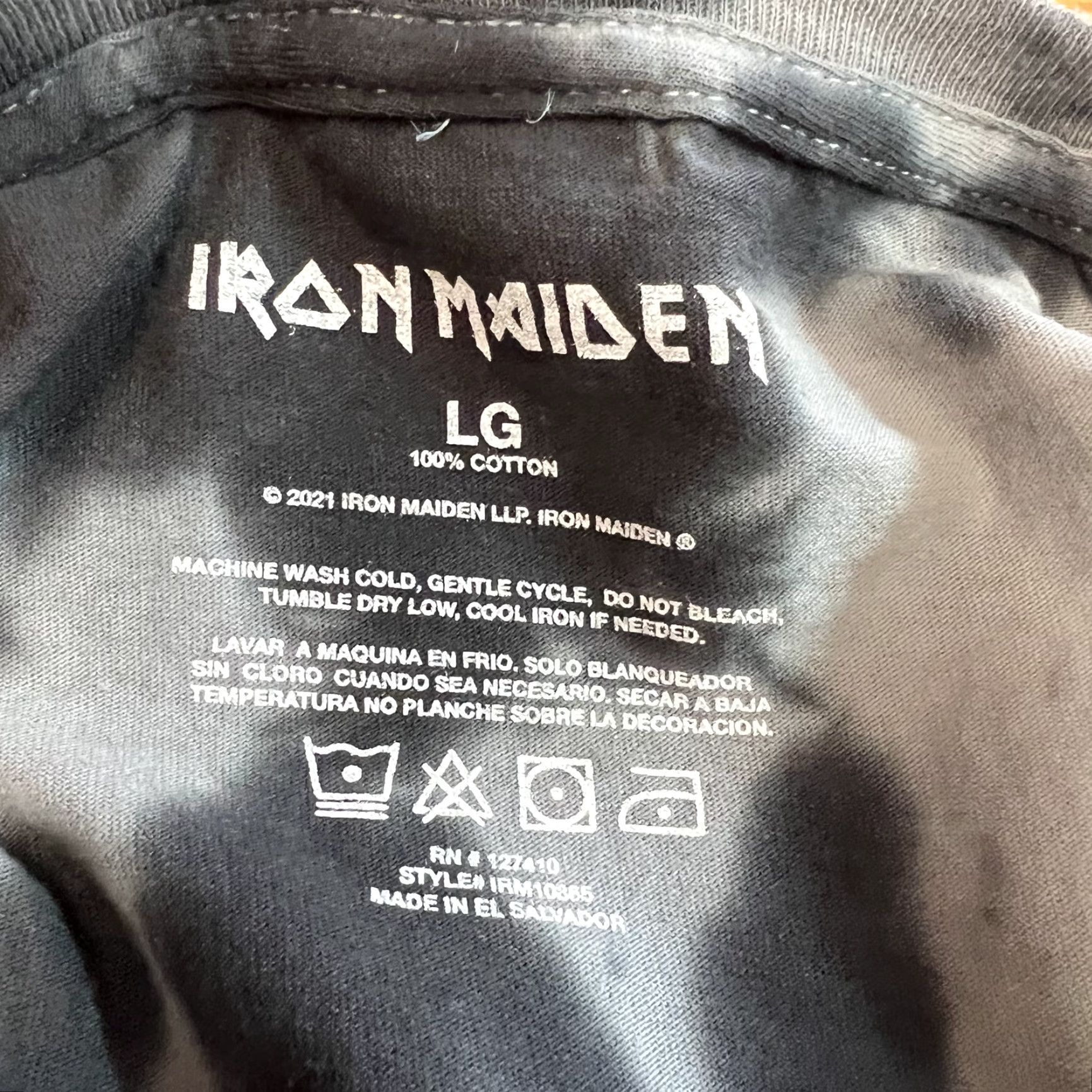 Area Iron Maiden T Shirt Mens Size Large Gray Tie Dye Short Sleeves Dead One A Real Size US L / EU 52-54 / 3 - 6 Thumbnail