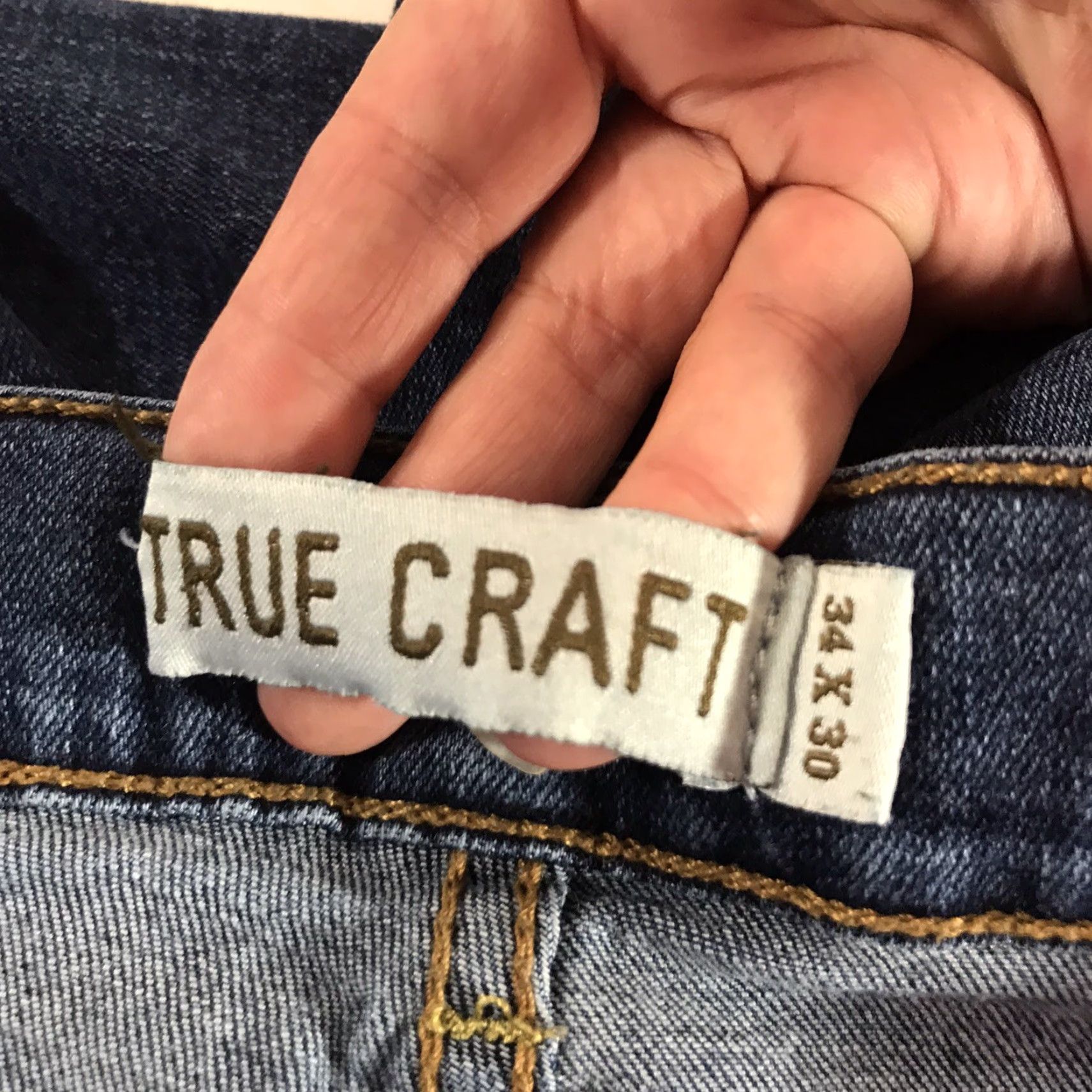 Vintage VINTAGE True Craft Jeans Men Size 34x30 Straight Fit Dark Blue Denim Casual Pants Size US 34 / EU 50 - 5 Thumbnail