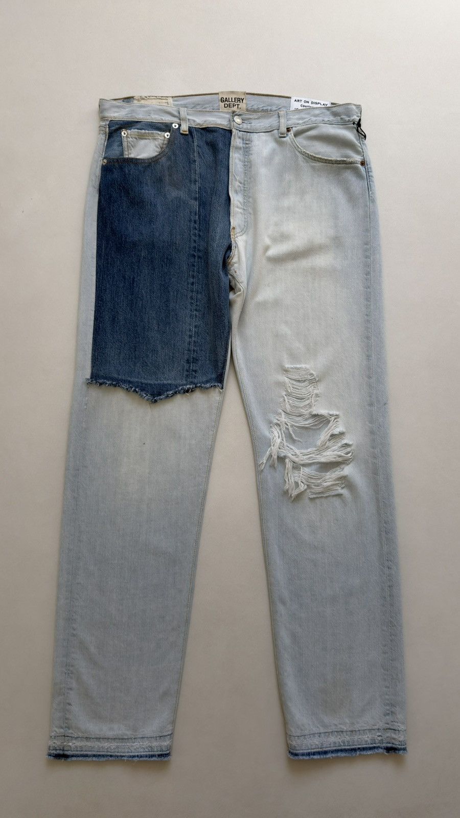Gallery Dept. Ken 5001 Reworked Washed Blue Jeans Size US 36 / EU 52 - 2 Thumbnail