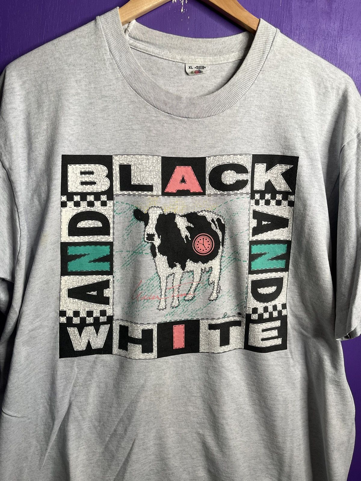 Vintage Vintage 90s Cows black and white cow t-shirt Size US XL / EU 56 / 4 - 3 Thumbnail