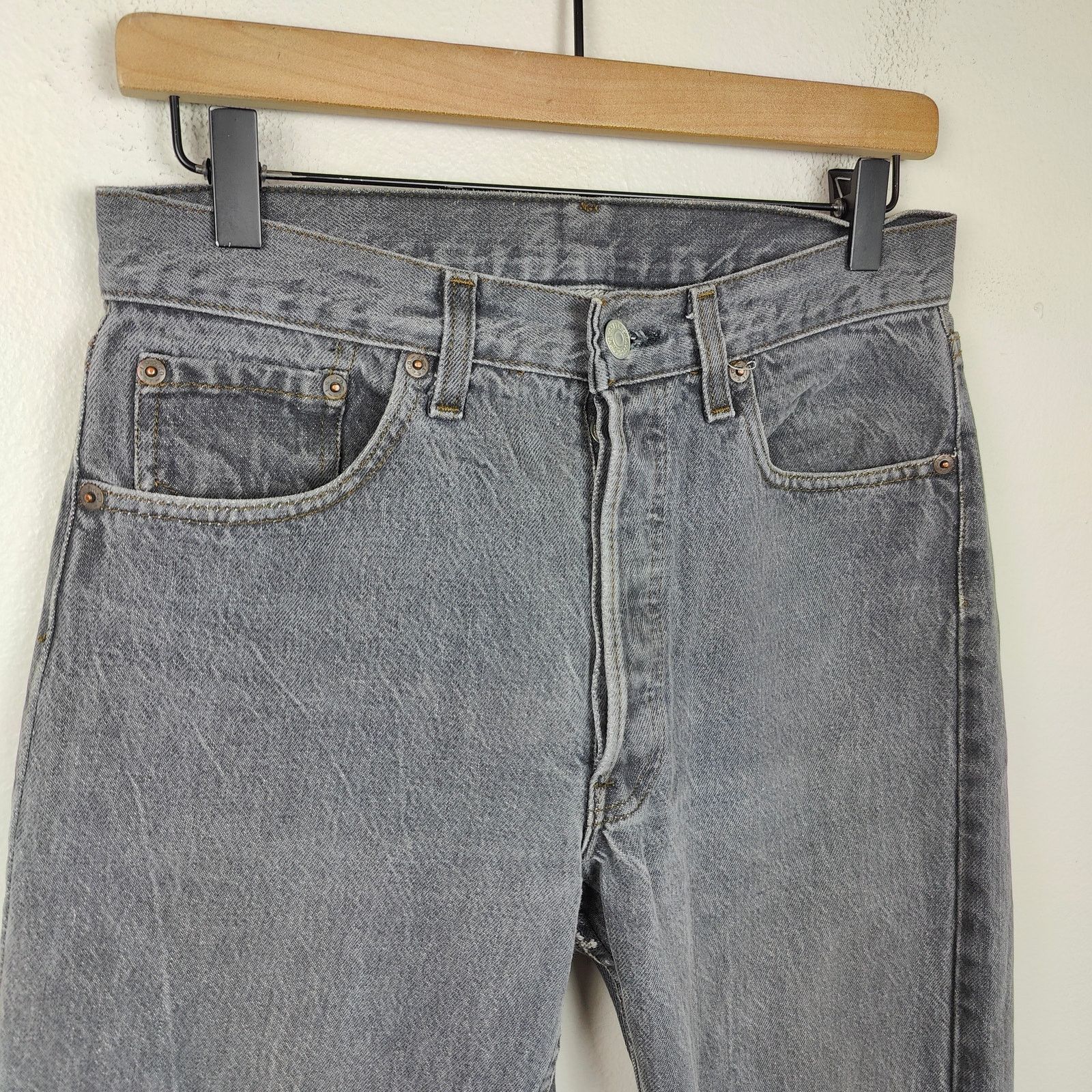 Levi's Vintage Levi's 501 Jeans Womens 29 Charcoal Wash Button Fly Size 29" - 2 Thumbnail