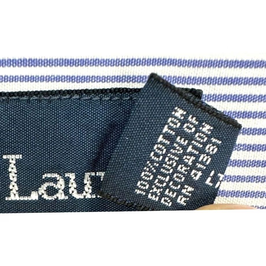Ralph Lauren Ralph Lauren Shirt Mens 2XL Blue Striped Button Down Pony Custom Fit Dress Shirt Size 48R - 6 Thumbnail