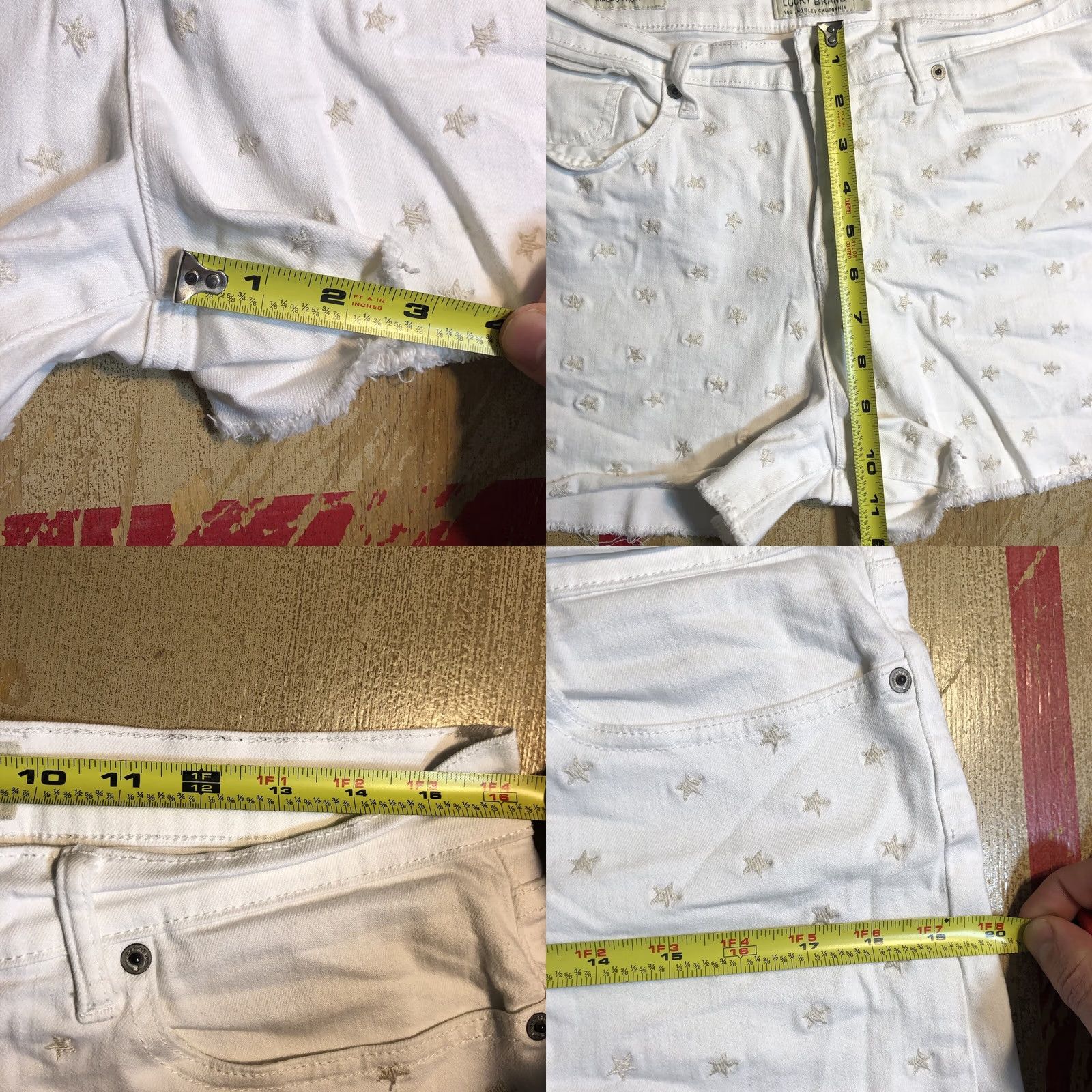 Lucky Brand Lucky Brand Y2K Star Embroidered Jean Malibu Shorts Denim White Womens 6 Size 28" / US 6 / IT 42 - 8 Thumbnail
