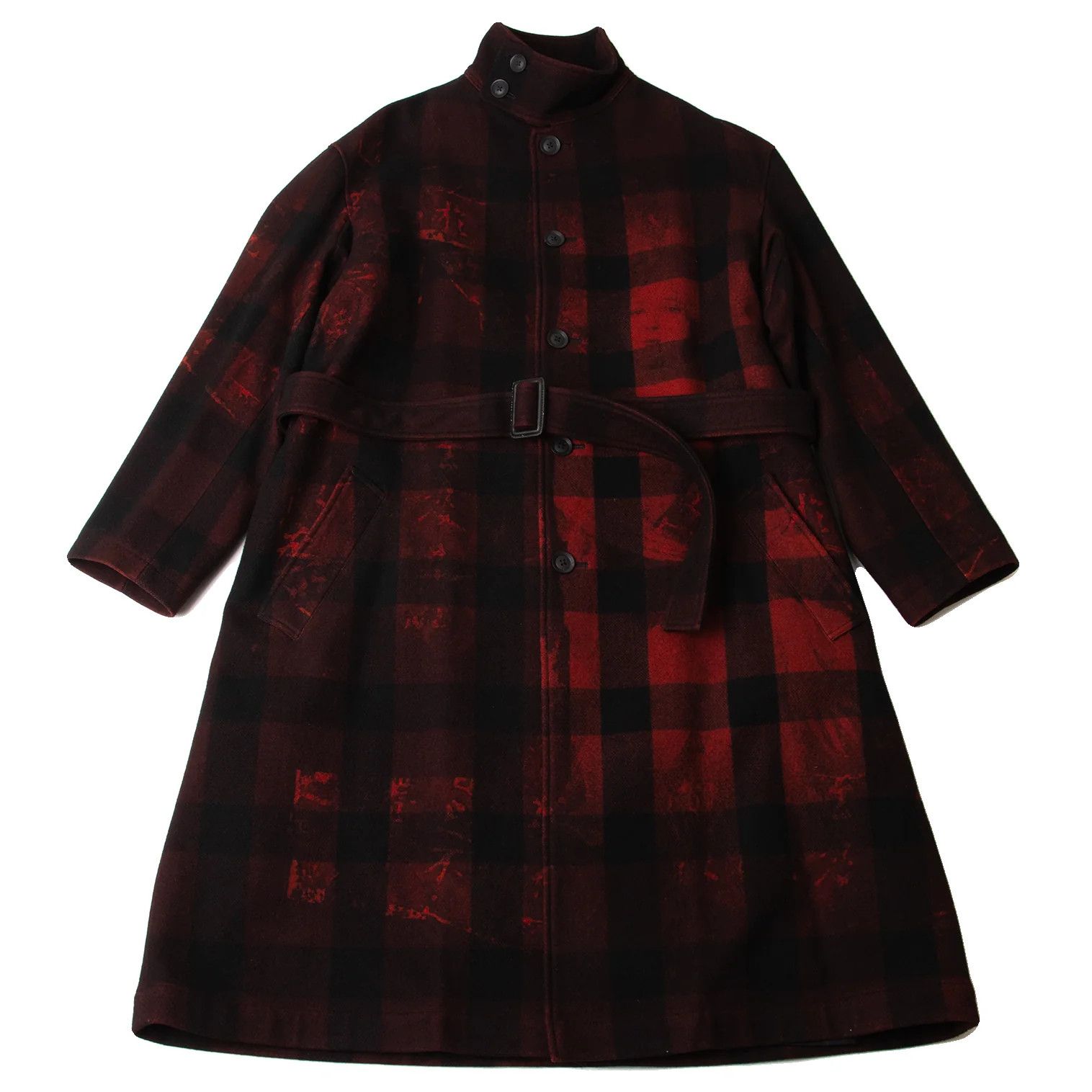 Yohji Yamamoto Yohji Yamamoto Stand Collar Coat Black Red Size US S / EU 44-46 / 1 - 1 Thumbnail
