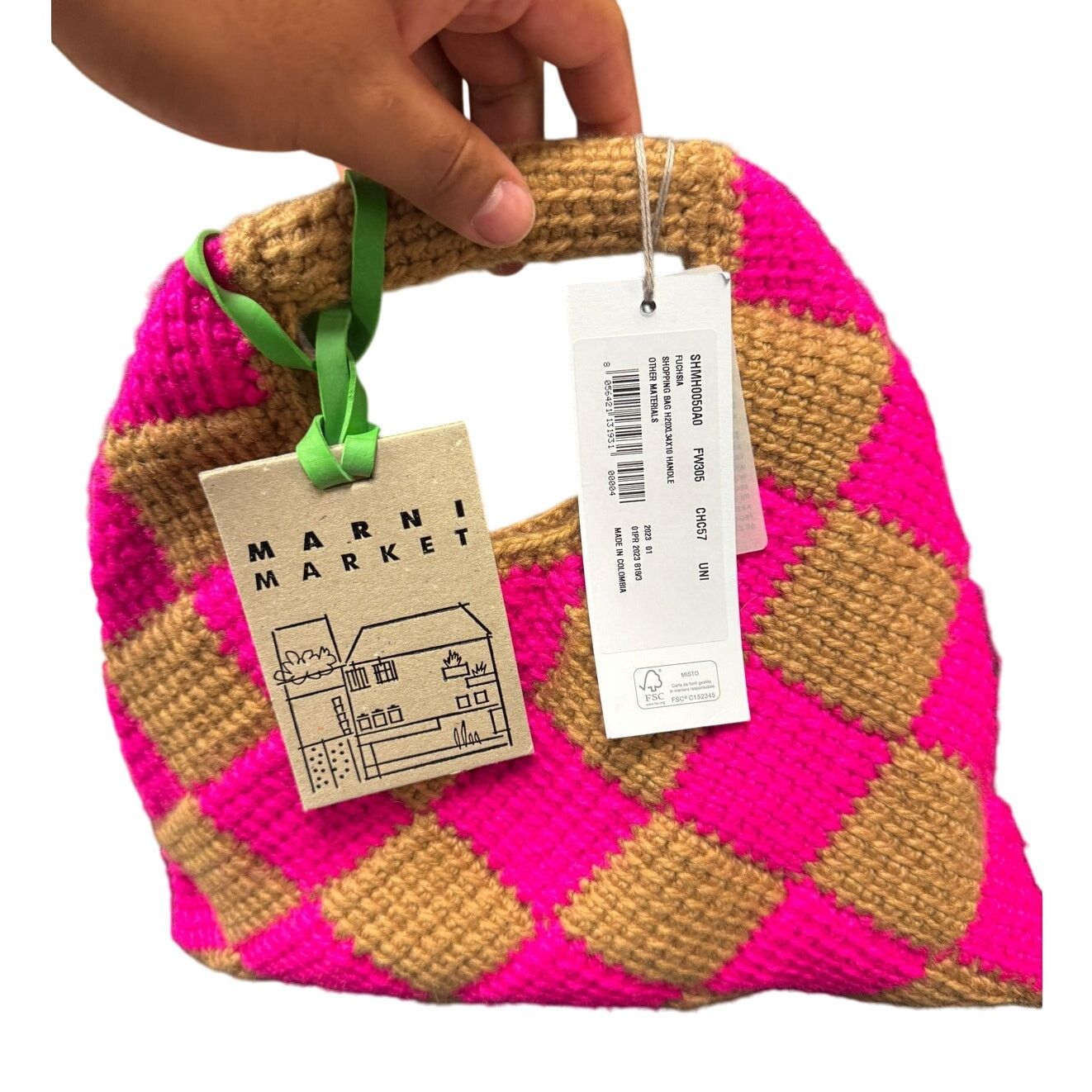 Marni Marni Checkered Bag Brown/Pink Size ONE SIZE - 1 Thumbnail