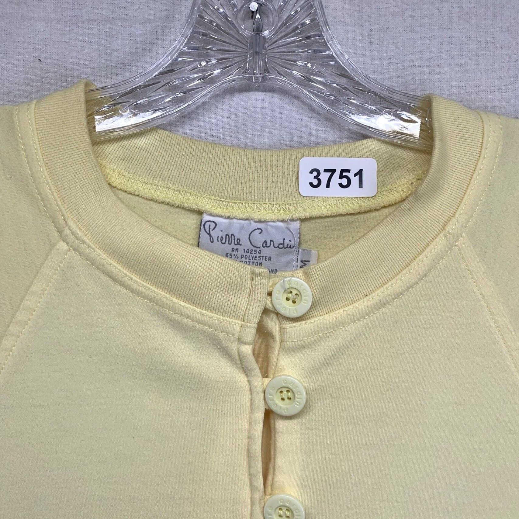 Pierre Cardin VINTAGE Pierre Cardin Womens Medium Polyester Cotton T Shirt Knit Top Yellow Shirt Adult M Yellow Classic Retro 70s 80s 90s Womens Size M / US 6-8 / IT 42-44 - 5 Thumbnail