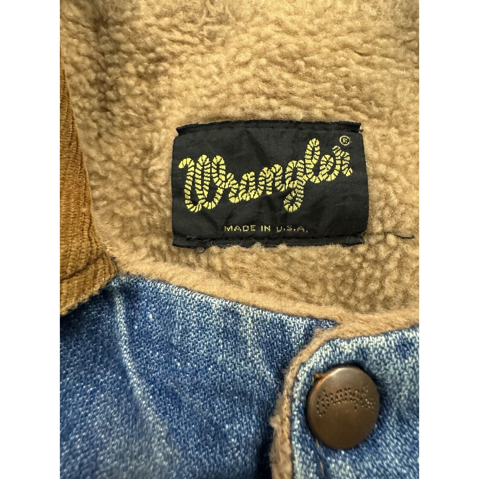 Wrangler True Vintage Faded 70s Wrangler Trucker USA Sherpa Lined Size US L / EU 52-54 / 3 - 4 Thumbnail