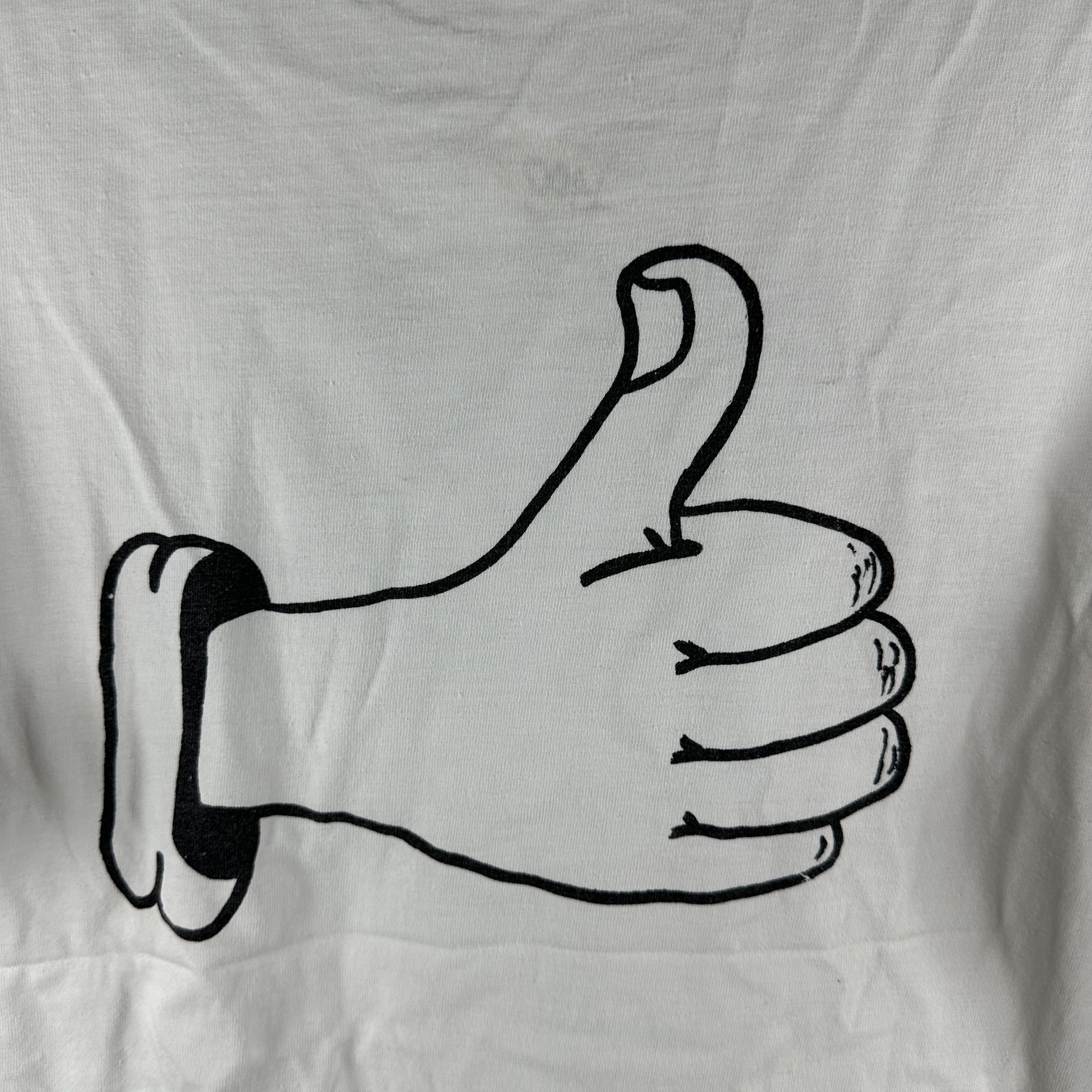 Vintage Vintage 90s Joke Thumb Up Graphic Single Stitch T-Shirt Size US XL / EU 56 / 4 - 4 Thumbnail