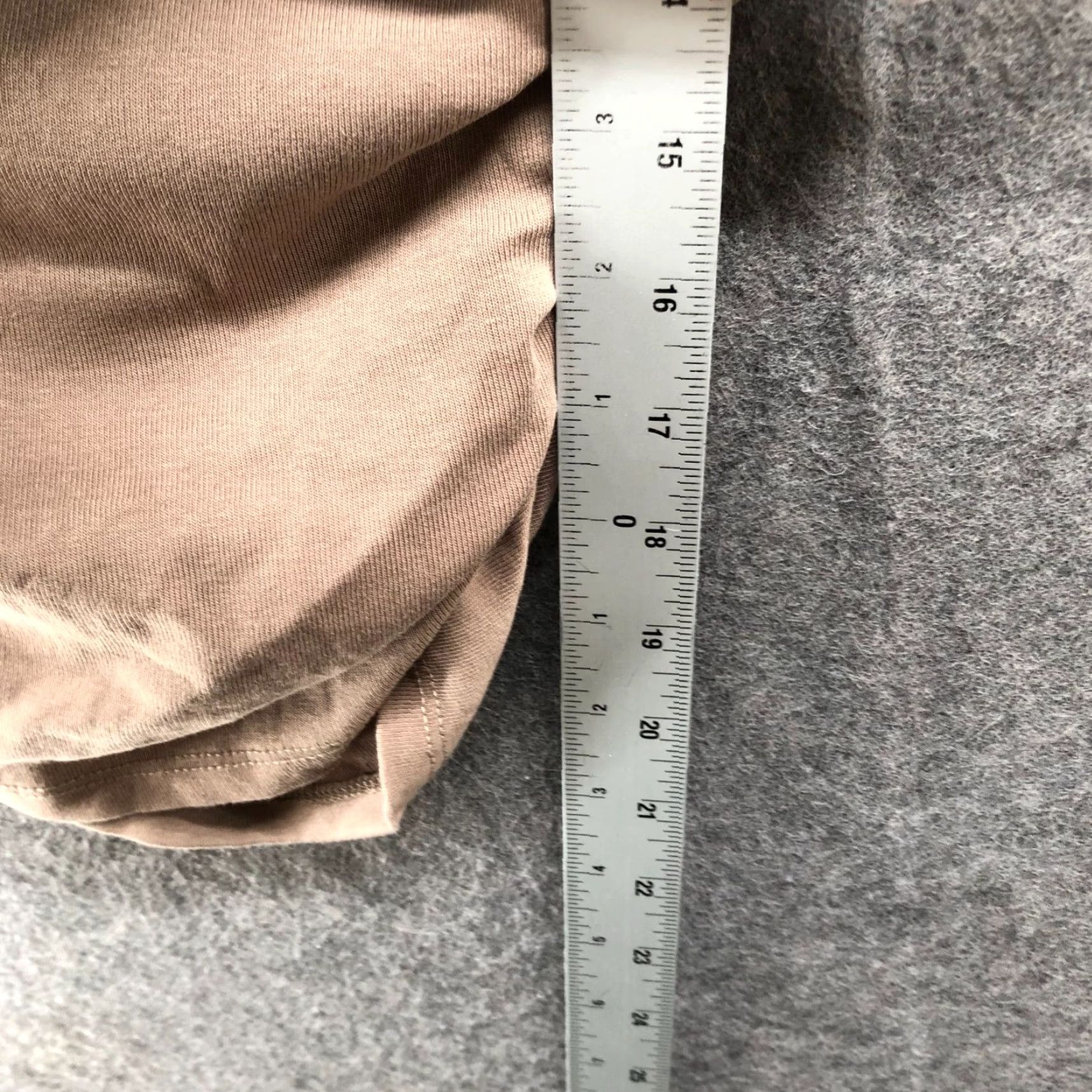Zara Zara T-Shirt Womens M Asymmetric Long Sleeve Boat Neck Beige - Cotton Spandex Knit Basic Shirt Casual Size M / US 6-8 / IT 42-44 - 6 Thumbnail