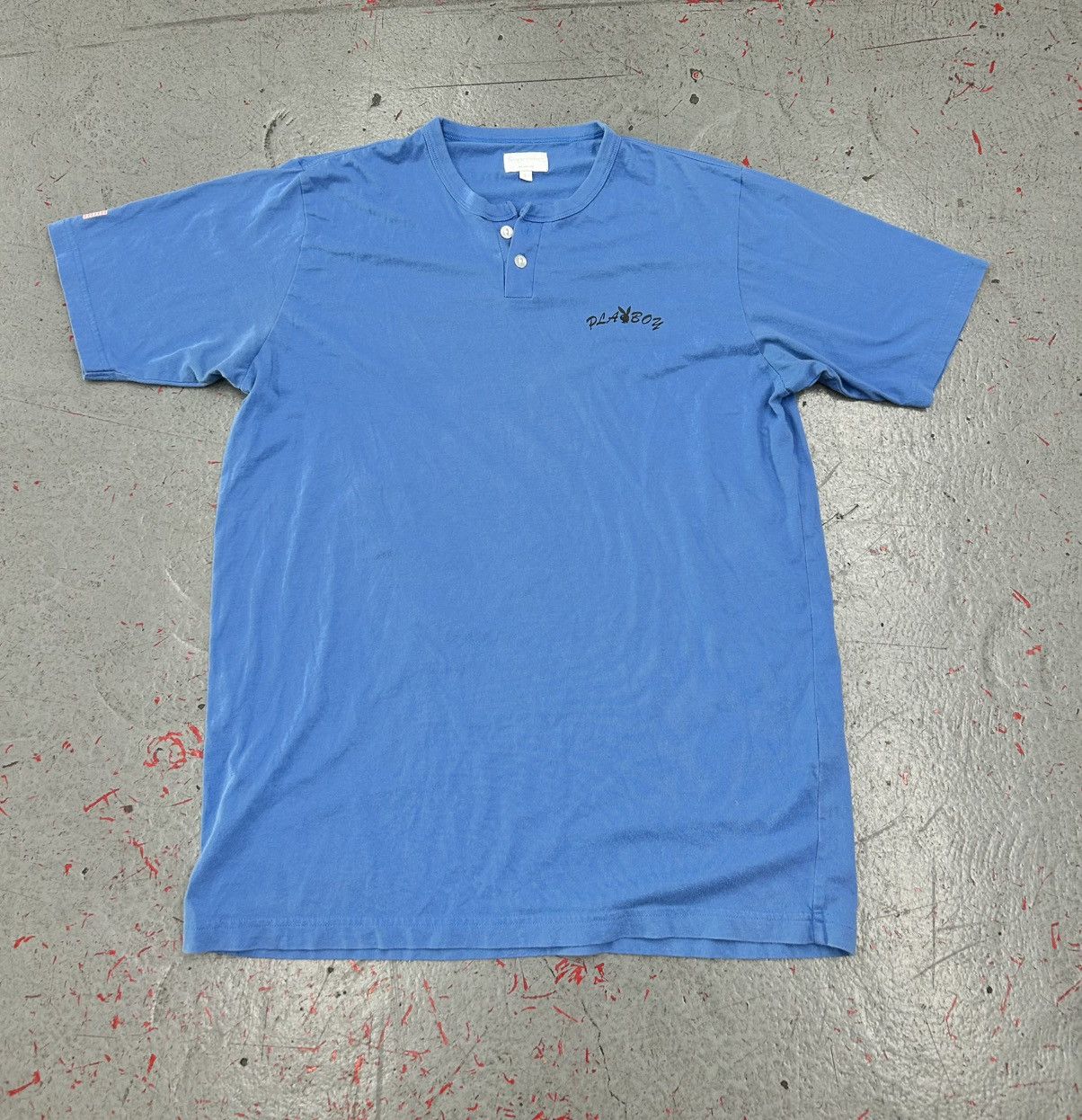 Supreme Supreme x Playboy 2017 Blue Jersey Henley T shirt Size L Size US L / EU 52-54 / 3 - 3 Thumbnail