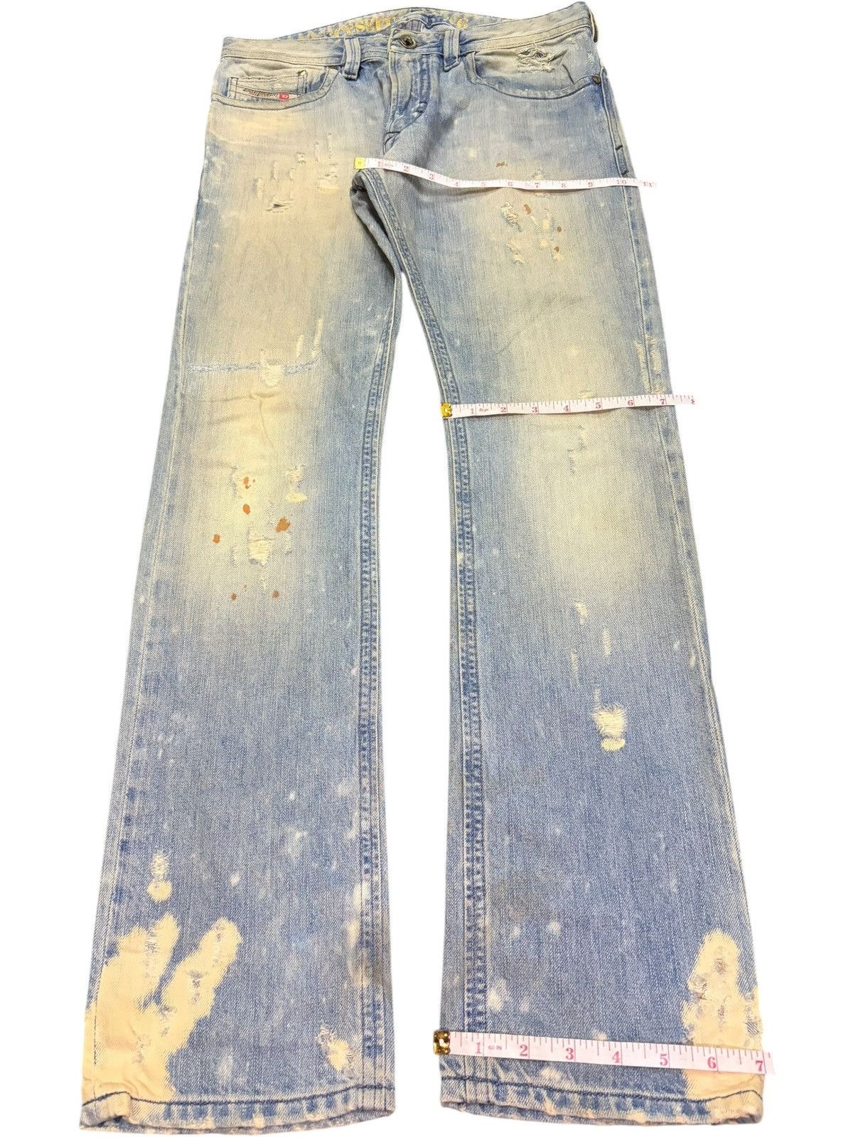 Diesel Vintage Italy Diesel Thavar Bleached Distressed Jeans Size US 31 - 8 Thumbnail