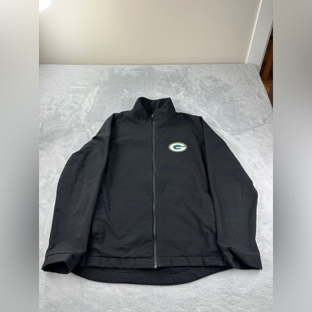 NFL Green Bay Packers black polyester windbreaker jacket men's Size US M / EU 48-50 / 2 - 8 Thumbnail
