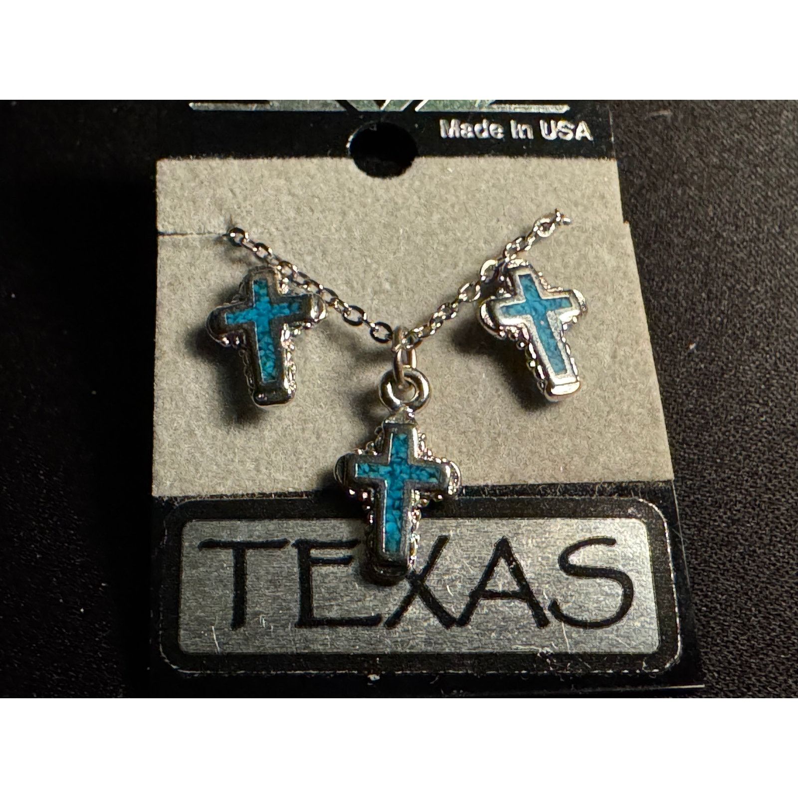 Other Texas Necklace & Earrings Turquoise Cross Vintage Size ONE SIZE - 1 Thumbnail
