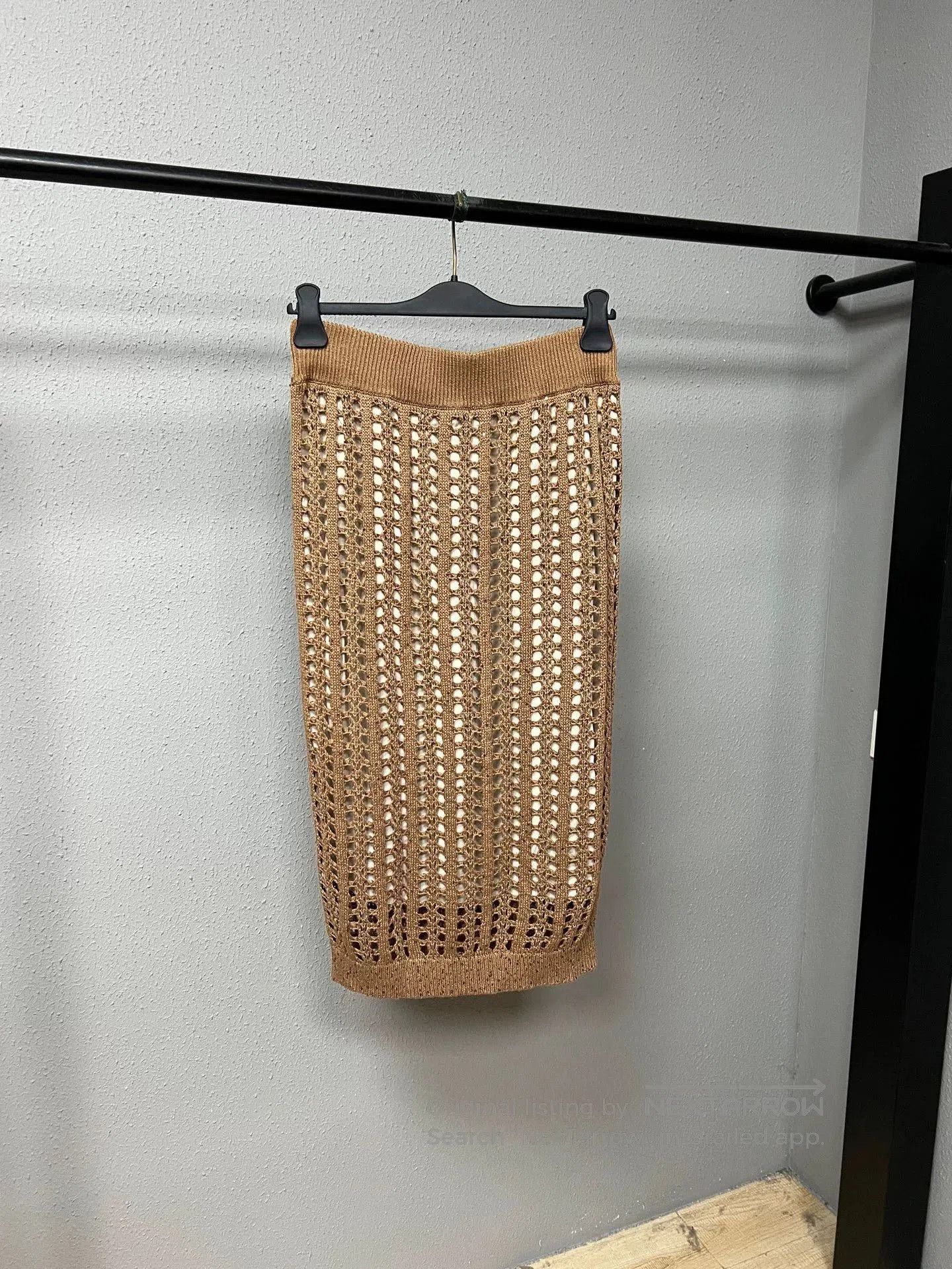 Brunello Cucinelli brown sequined knit midi skirt. Size 24" / US 00 / IT 34 - 2 Thumbnail