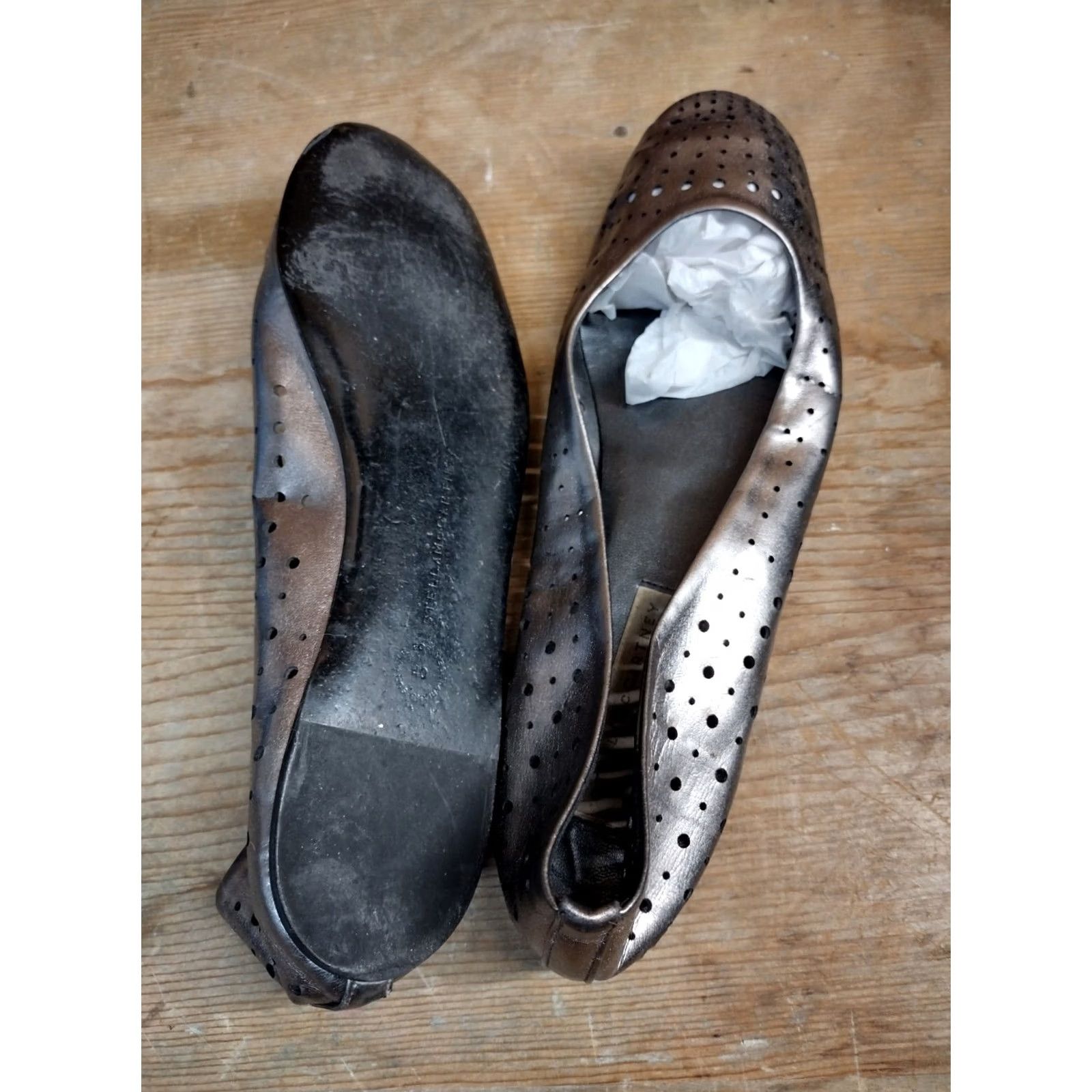 Stella McCartney Stella McCartney Ballet Flats Prism Rose gunmetal silver Round Toe Slip On 9.5 Womens Flats Ballet Multicolor Silver Round Toe Casual Size US 10 / IT 40 - 6 Thumbnail