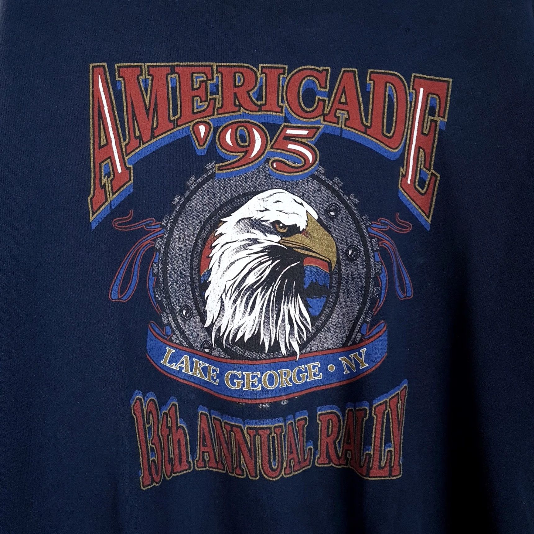 Jerzees VINTAGE Jerzees Sweatshirt Mens XL Blue Eagle Biker Rally 90s Sleeve Hit Size US XL / EU 56 / 4 - 3 Thumbnail