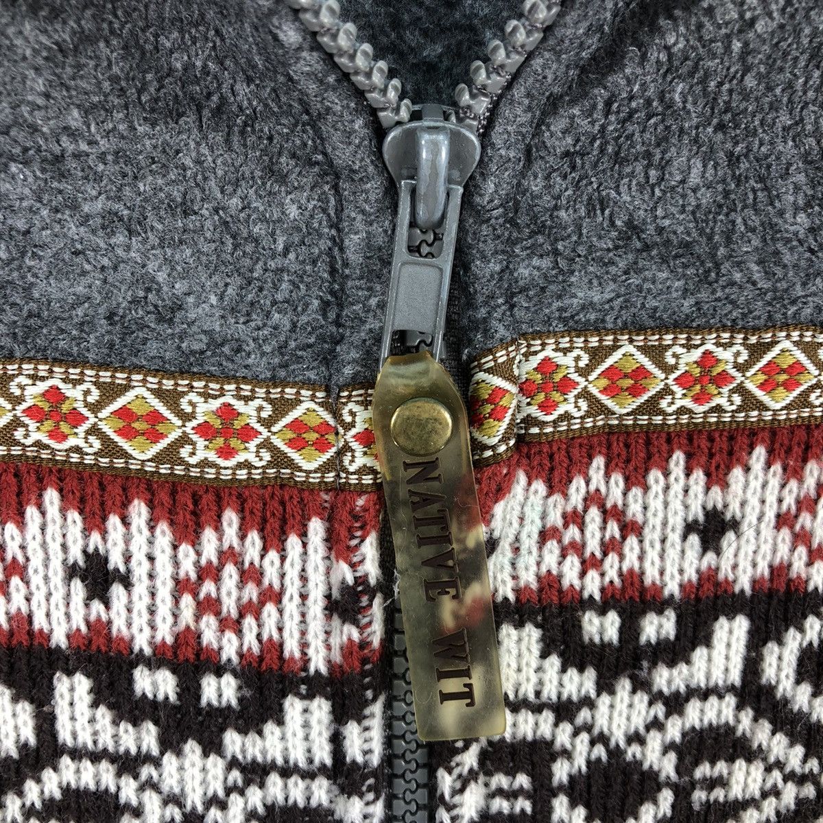 Native Vintage 90's Native Navajo Knit Art Fleece Zipper Jacket Size US S / EU 44-46 / 1 - 11 Thumbnail