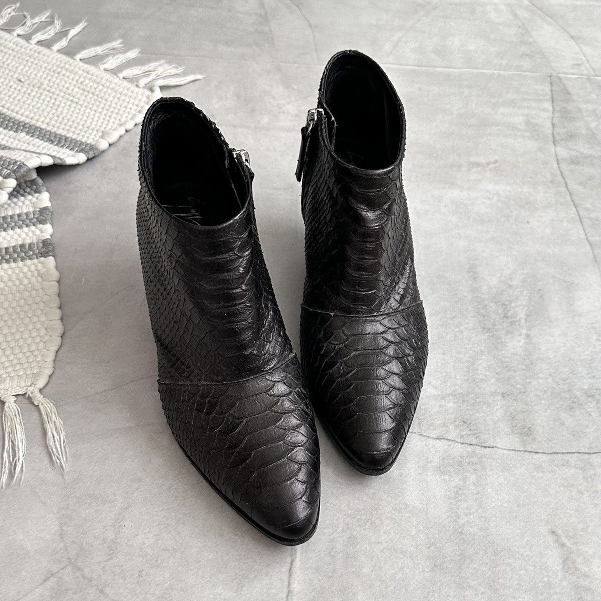 Hedi Slimane Giuseppe Zanotti Leather Ankle Boots Heel Saint Laurent Vibe Size US 7.5 / IT 37.5 - 4 Thumbnail