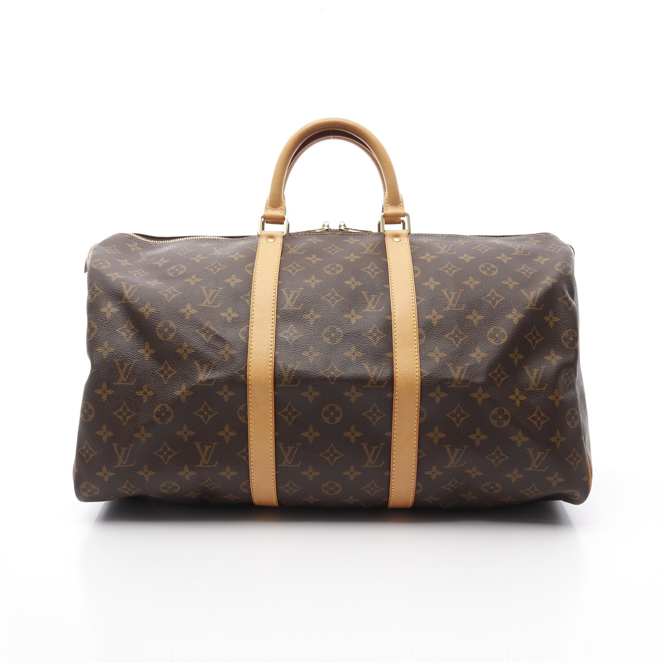 Louis Vuitton Louis Vuitton Keepall 50 Monogram Boston Bag Leather Brown Size ONE SIZE - 1 Thumbnail