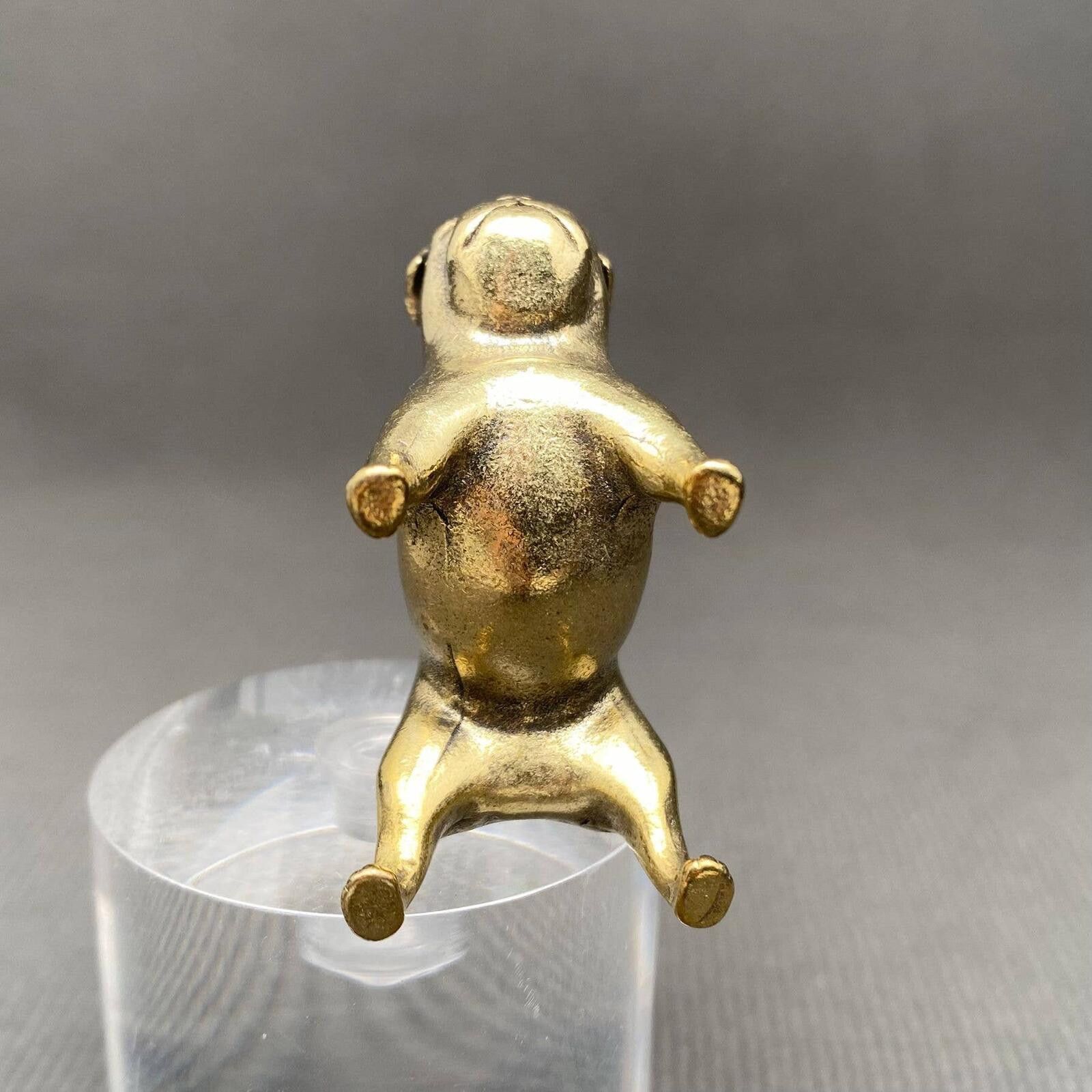 The Unbranded Brand Brass Pug Dog Figurine Sculpture Miniature Size ONE SIZE - 3 Thumbnail