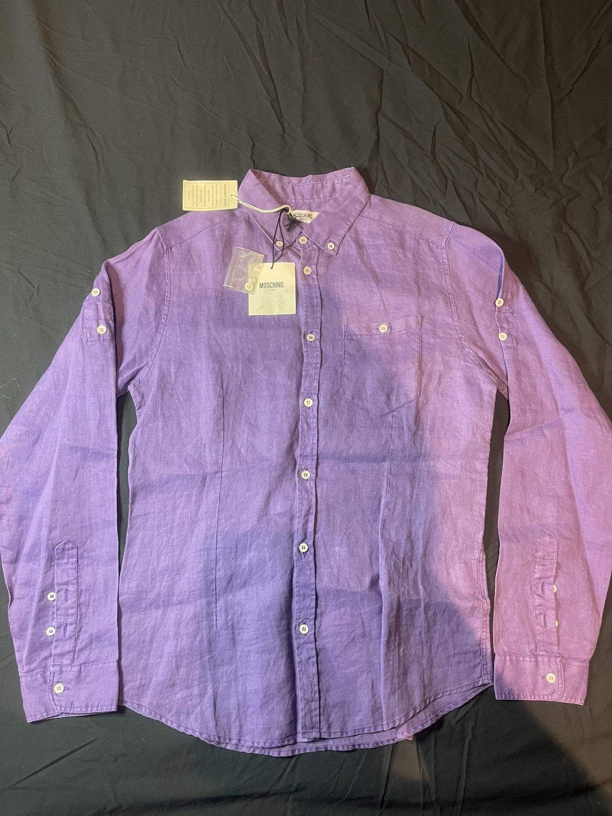 Moschino MOSCHINO TEEN PURPLE SHIRT PEACE MOSCHINO TEEN LOVE Size US XXS / EU 40 - 2 Thumbnail