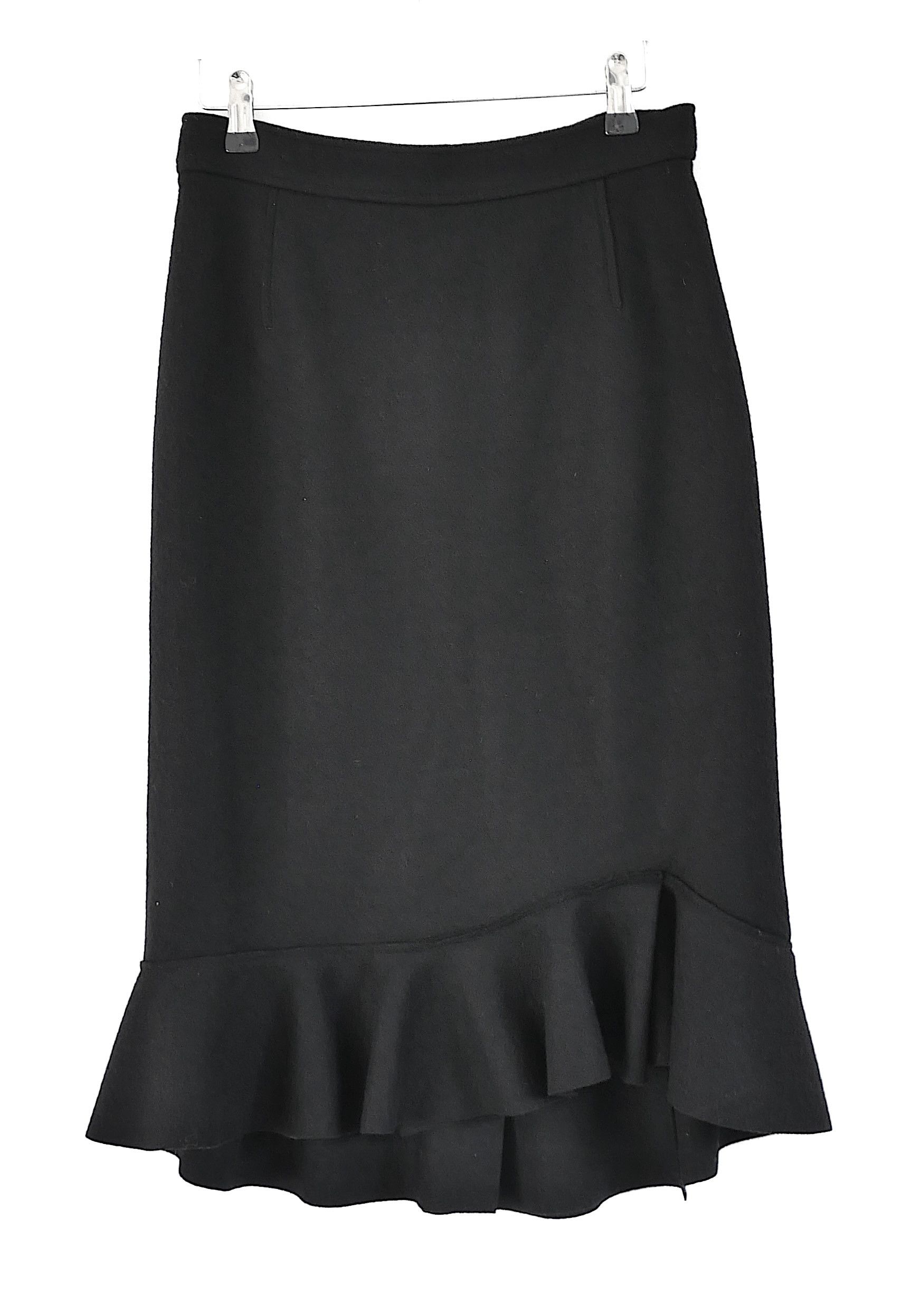 Prada Prada Fall 2008 Black Wool Felt Frill Hem Skirt Size 30" / US 8 / IT 44 - 1 Thumbnail