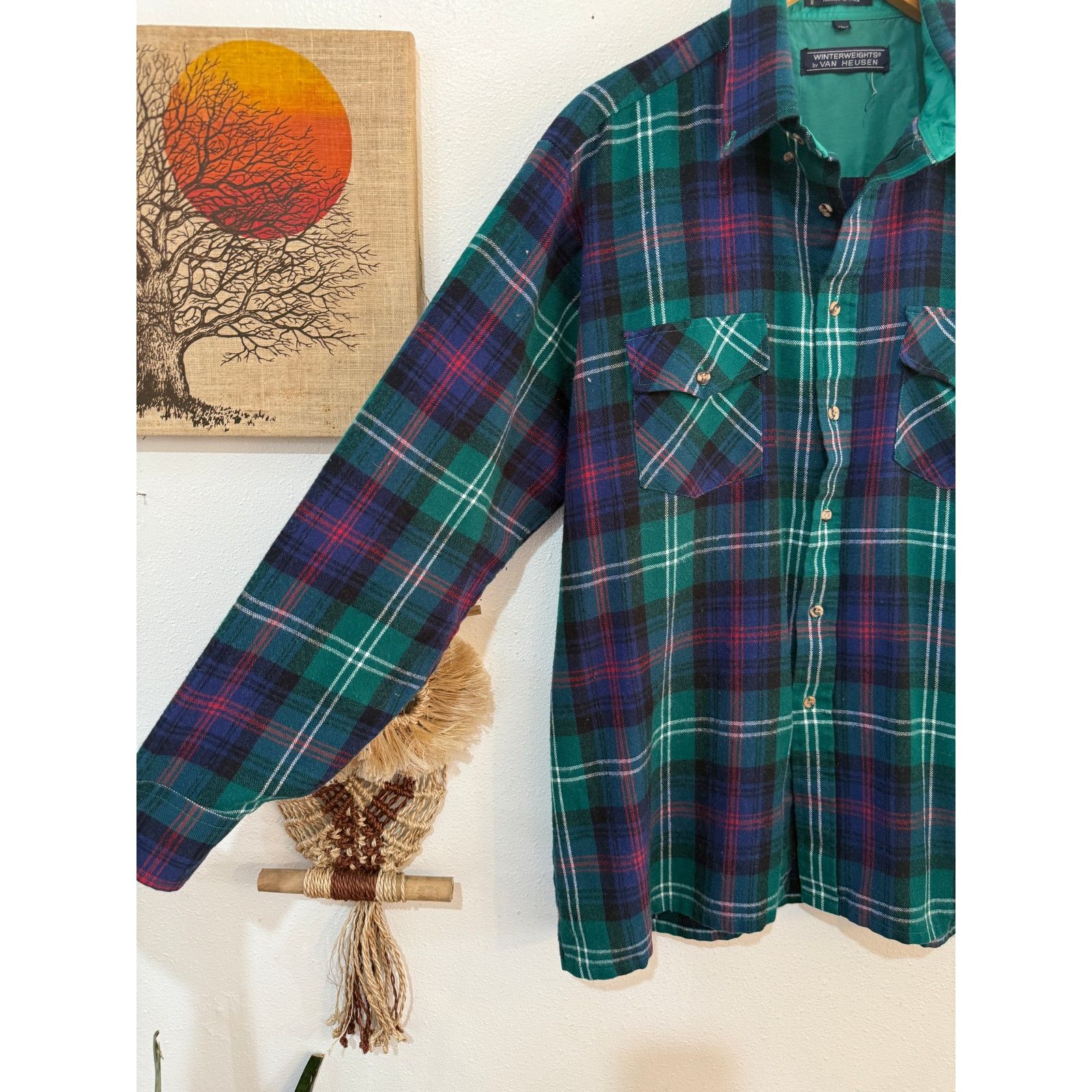 Van Heusen 80s Cozy Flannel Button Up size large Size US L / EU 52-54 / 3 - 5 Thumbnail