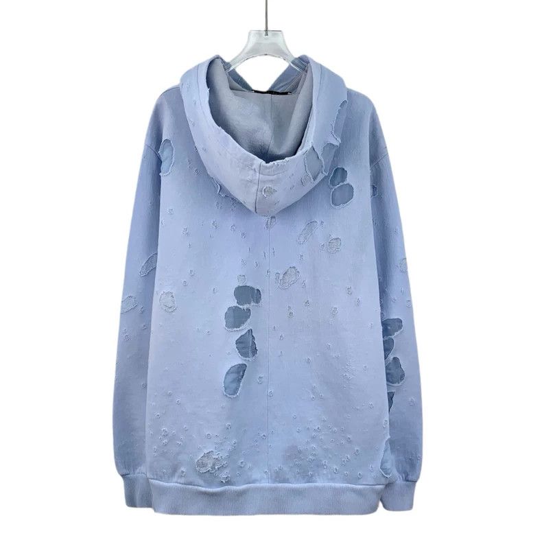 Givenchy Givenchy Light Blue Logo Letter Print Distressed Ripped Co Size US M / EU 48-50 / 2 - 2 Thumbnail