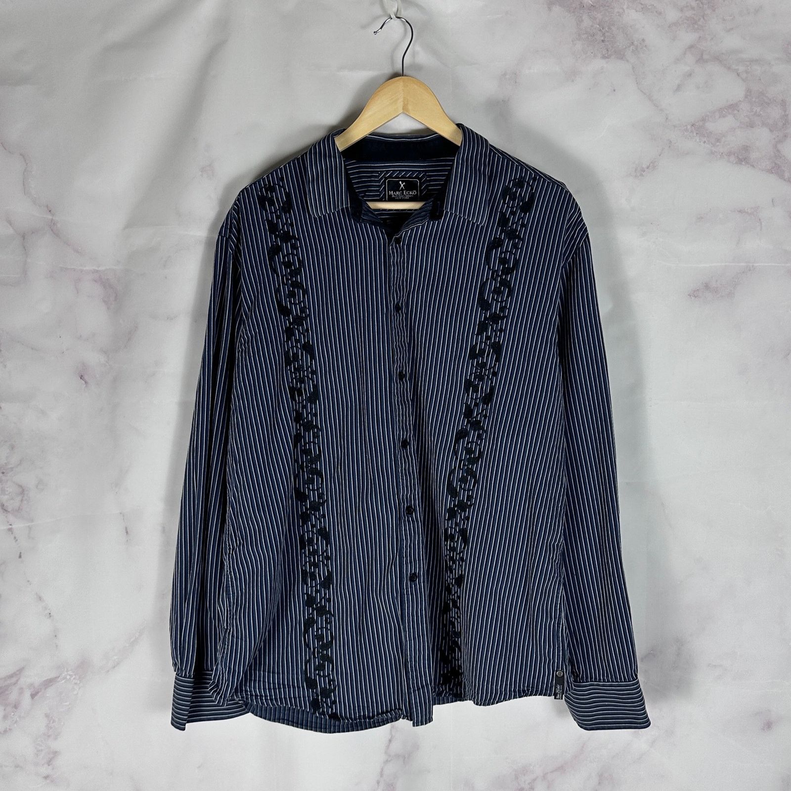 Marc Ecko Paisley Stripe Button-Up Shirt Size US XL / EU 56 / 4 - 1 Thumbnail