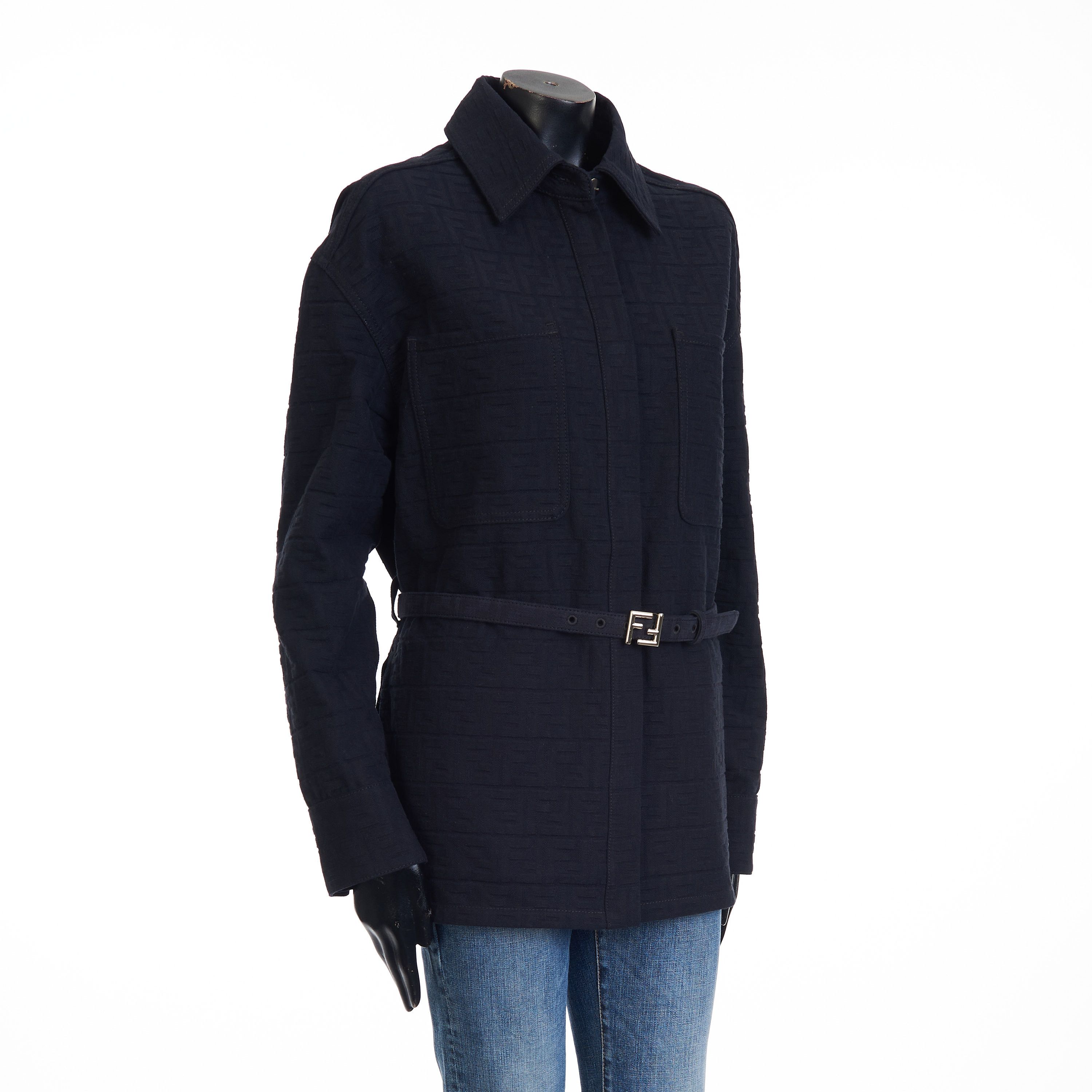 Fendi Go-To Jacket In Blue Jacquard Denim Size L / US 10 / IT 46 - 9 Thumbnail