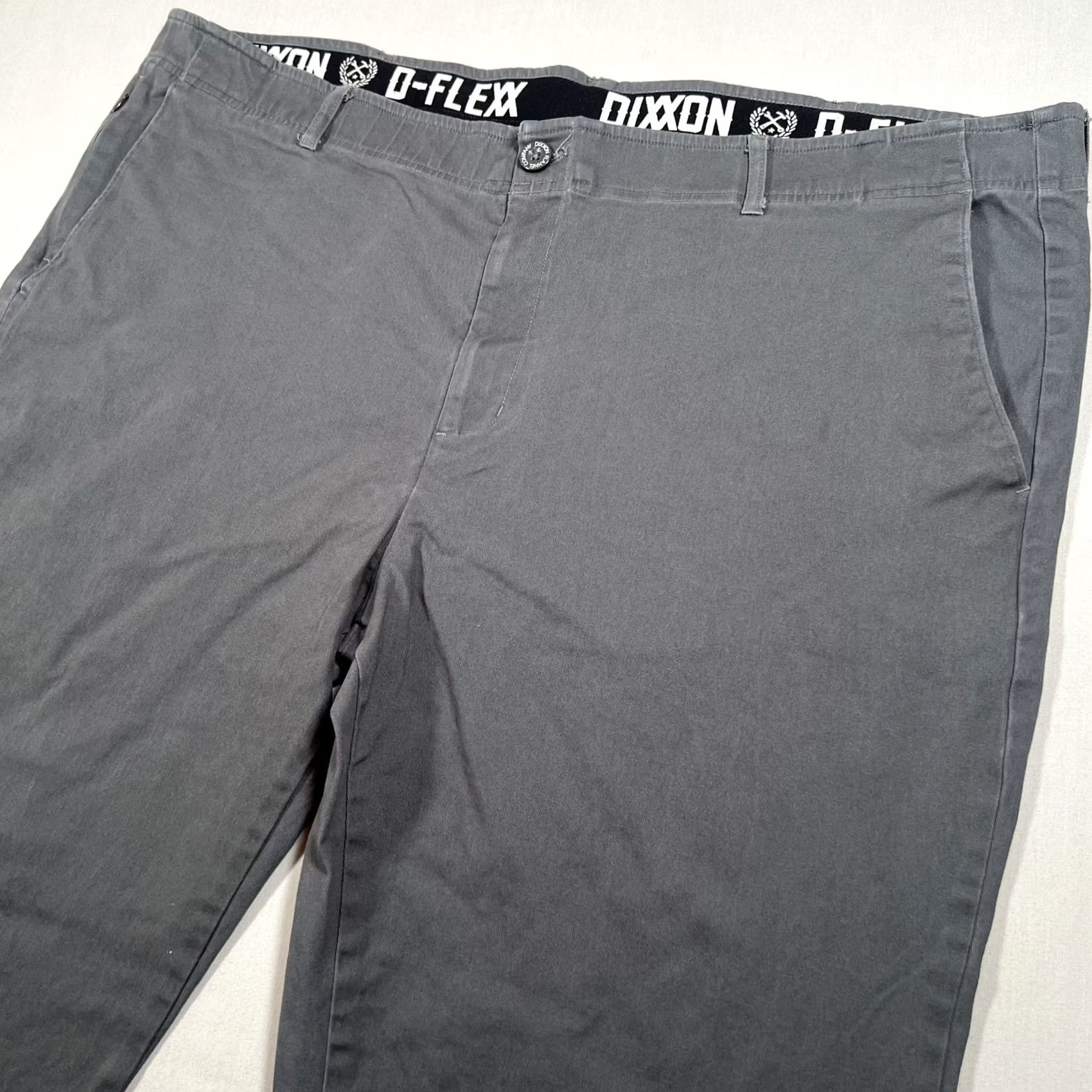 Vintage Dixxon D-Flexx Chino Pants Mens 46x32 Gray Stretch Flat Front Workwear Size US 30 / EU 46 - 3 Thumbnail