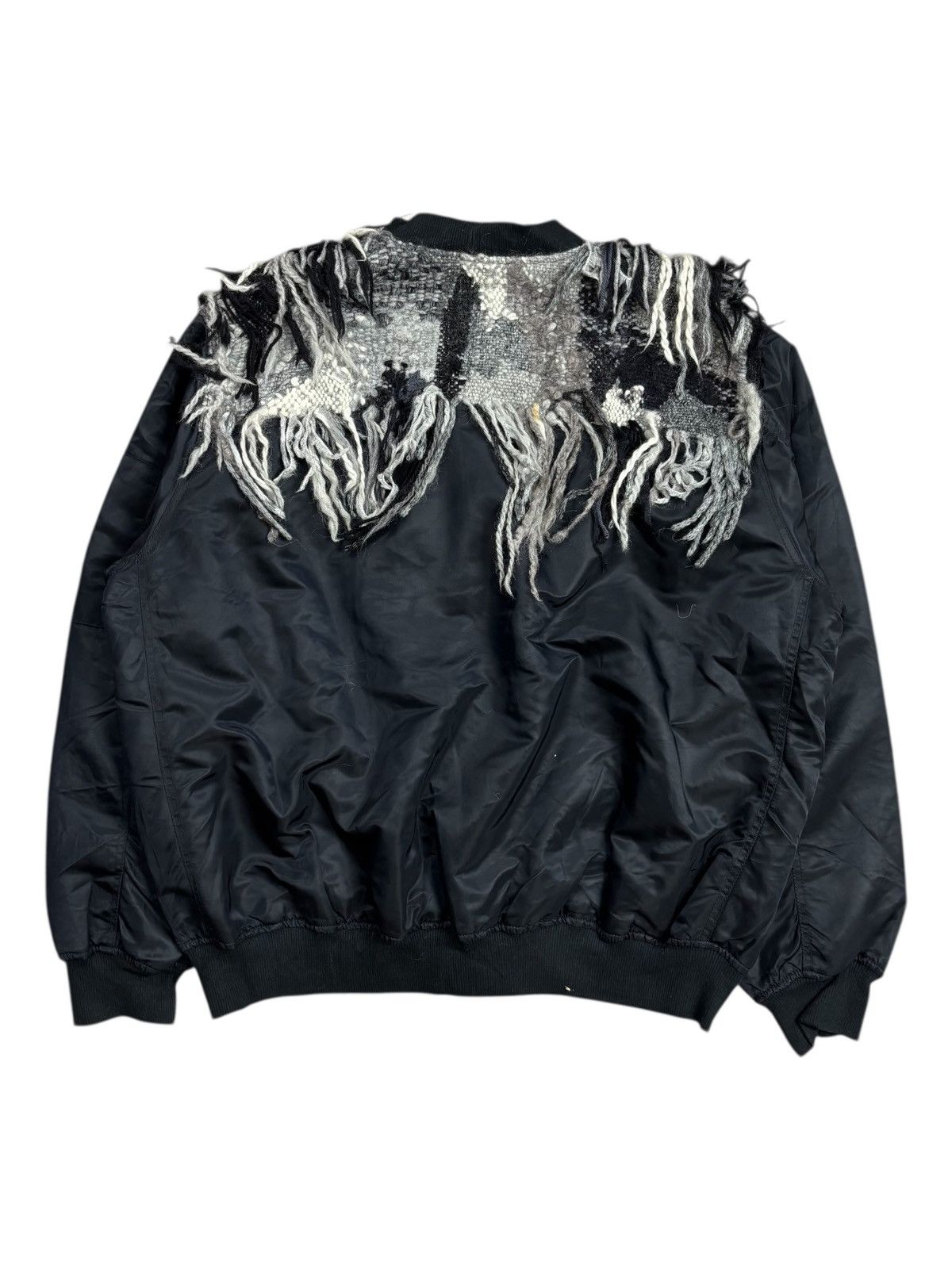 Japanese Brand FW/01 Archive Lucy Karuizawa Knitted Patchwork Bomber Jacket Size US L / EU 52-54 / 3 - 3 Thumbnail