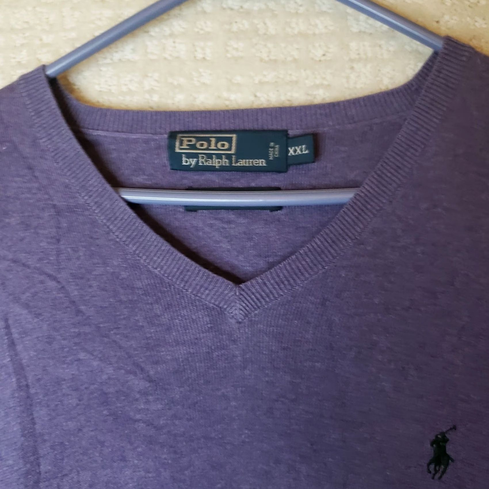 Ralph Lauren Polo Ralph Lauren Sweater Men XXL Purple Pullover V-Neck Long Sleeve Pima Cotton Kid? Size US XXL / EU 58 / 5 - 6 Thumbnail