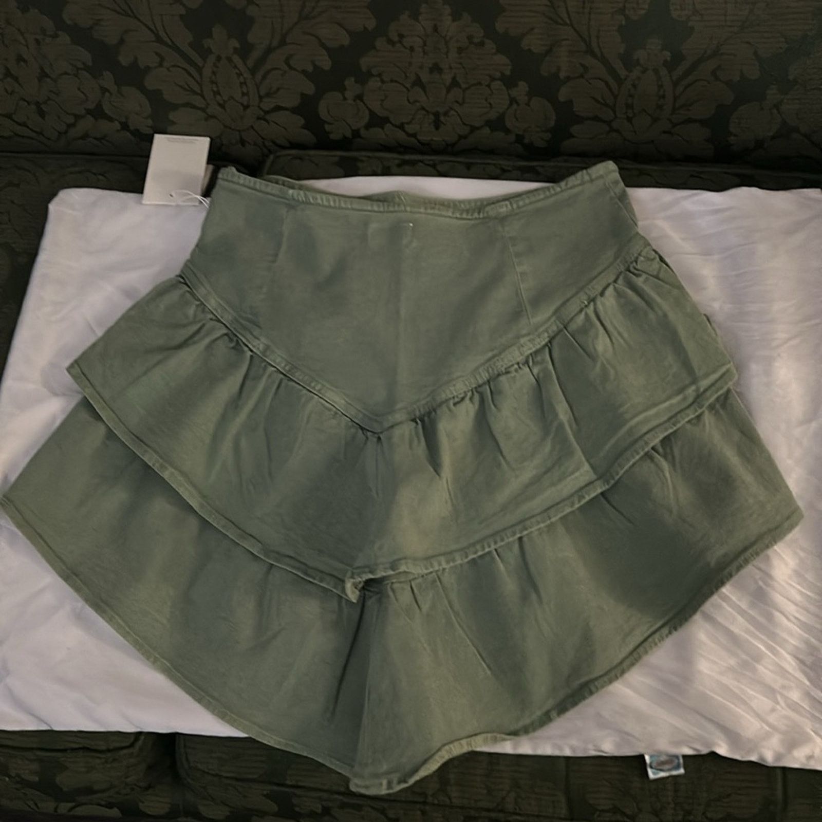 MOTHER MOTHER Denim The Ruffle Mini Skirt 30 NEW Loden Green Size 30" / US 8 / IT 44 - 4 Thumbnail