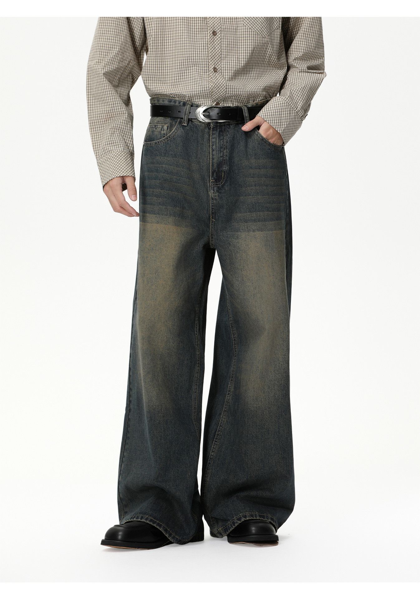 Vintage Men's Japanese retro distressed versatile washed jeans Size US 32 / EU 48 - 3 Thumbnail