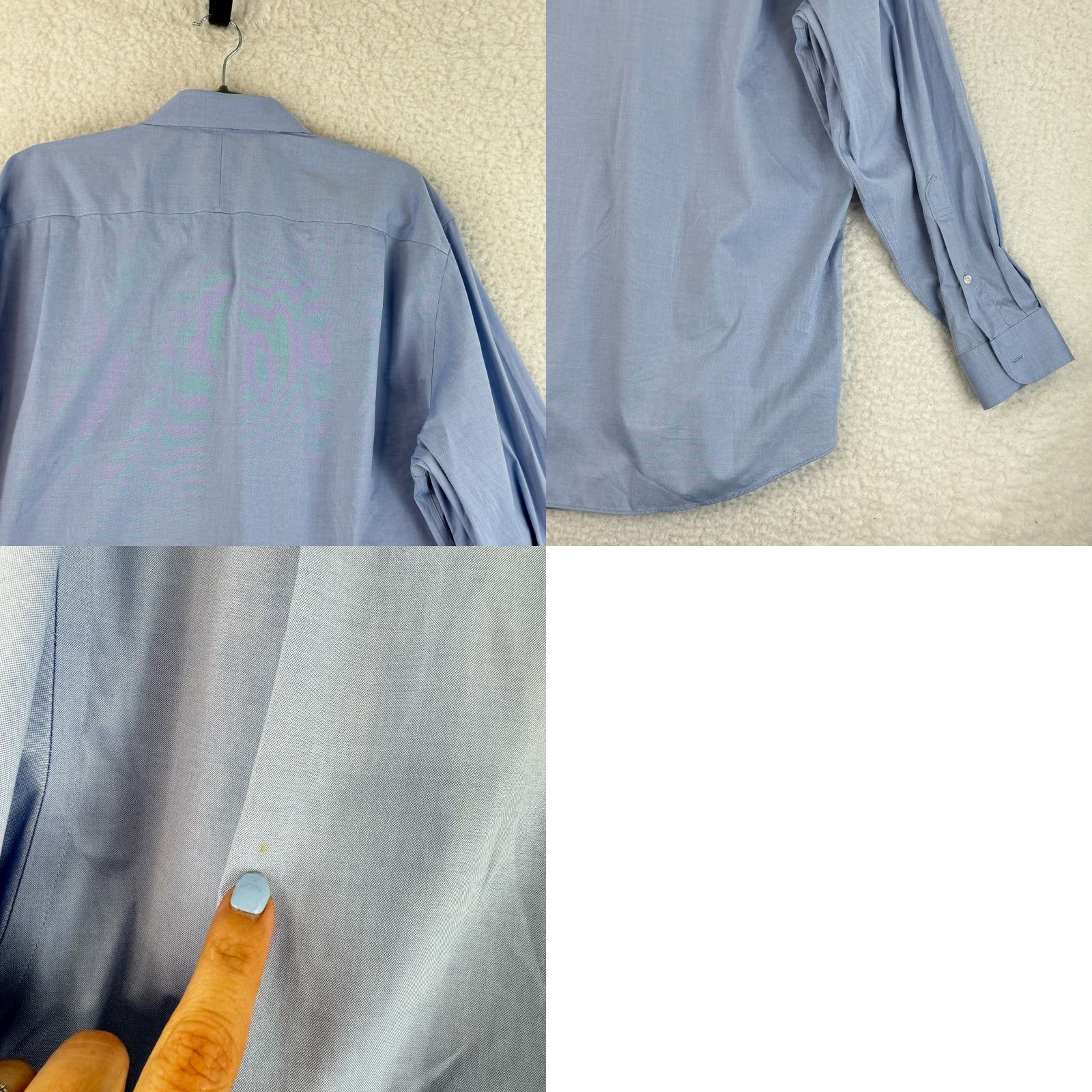 Jos. A. Bank Jos. A. Bank Button-Up Dress Shirt Mens Size XL Blue Tailored Fit Long Sleeve Size 46R - 9 Thumbnail