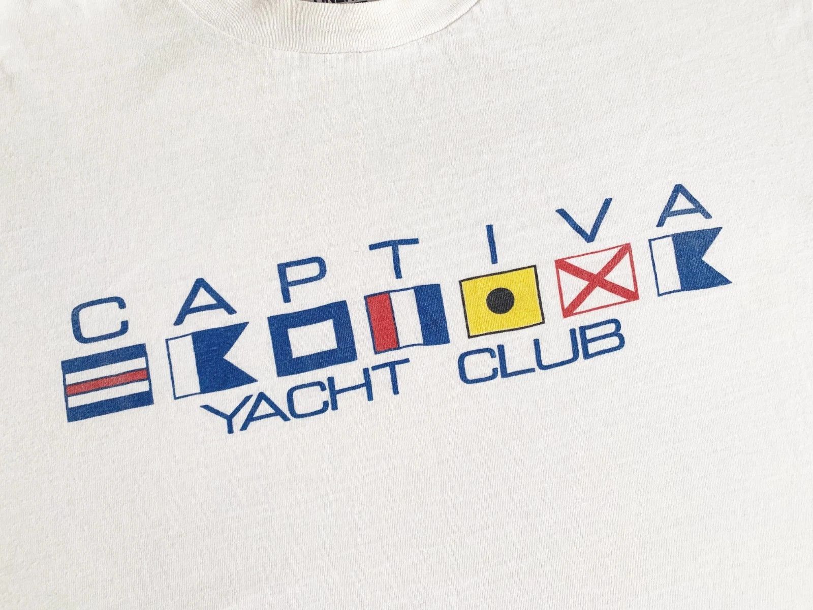 Vintage 90s ONEITA T shirt Yacht Club Tee Single Stitch Made in USA Size US XL / EU 56 / 4 - 5 Thumbnail