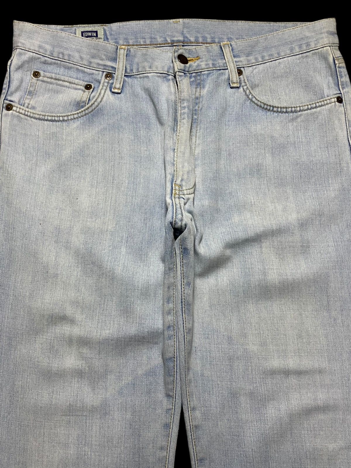 Edwin Vintage Japanese Brand Edwin Faded Light Blue Loose Jeans Size US 35 - 3 Thumbnail