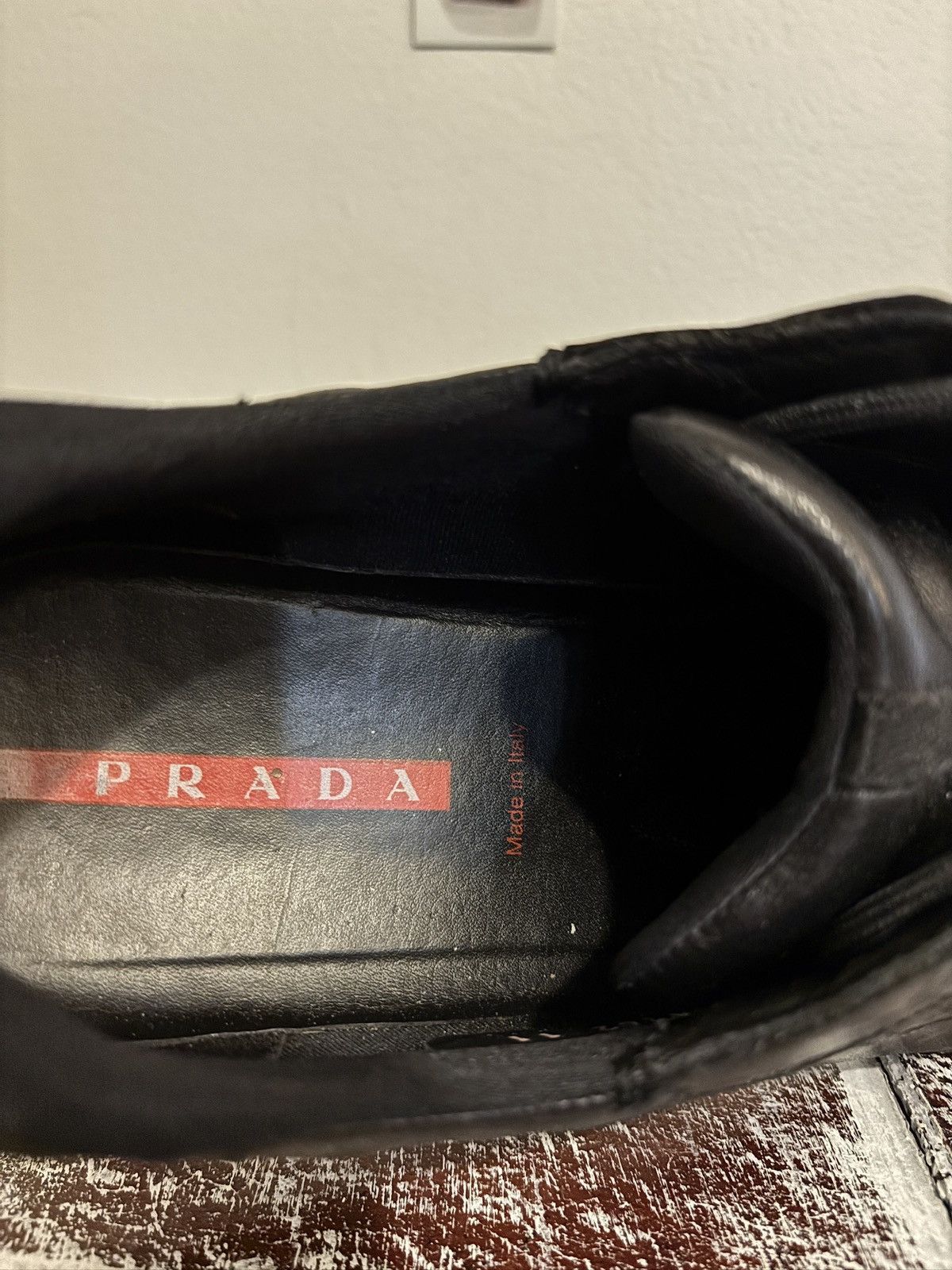 Prada Prada s/s2000 Square Toe Leather Luxury Trainers (damaged) Size US 12 / EU 45 - 13 Thumbnail
