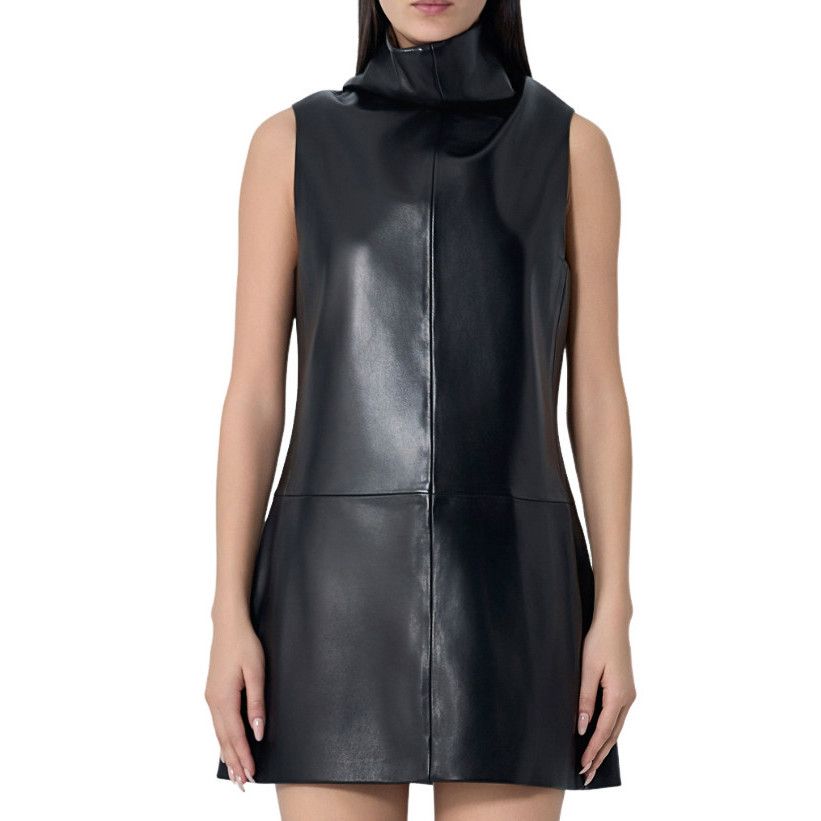 chinese dress ladies Khaite Daria Leather Mini Dress