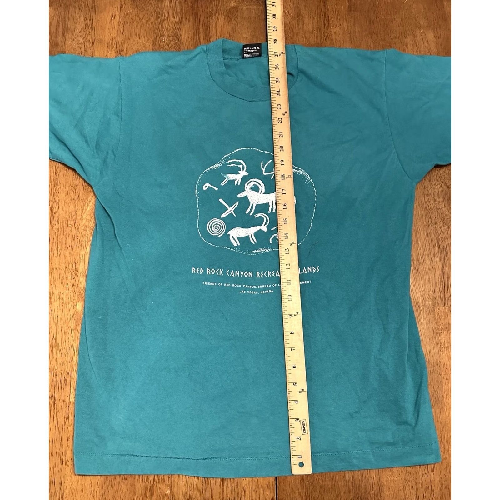 Fruit Of The Loom VINTAGE Fruit of the Loom Red Rock Canyon Aztec T Shirt XL Green 90s Nature Mens Size US XL / EU 56 / 4 - 6 Thumbnail