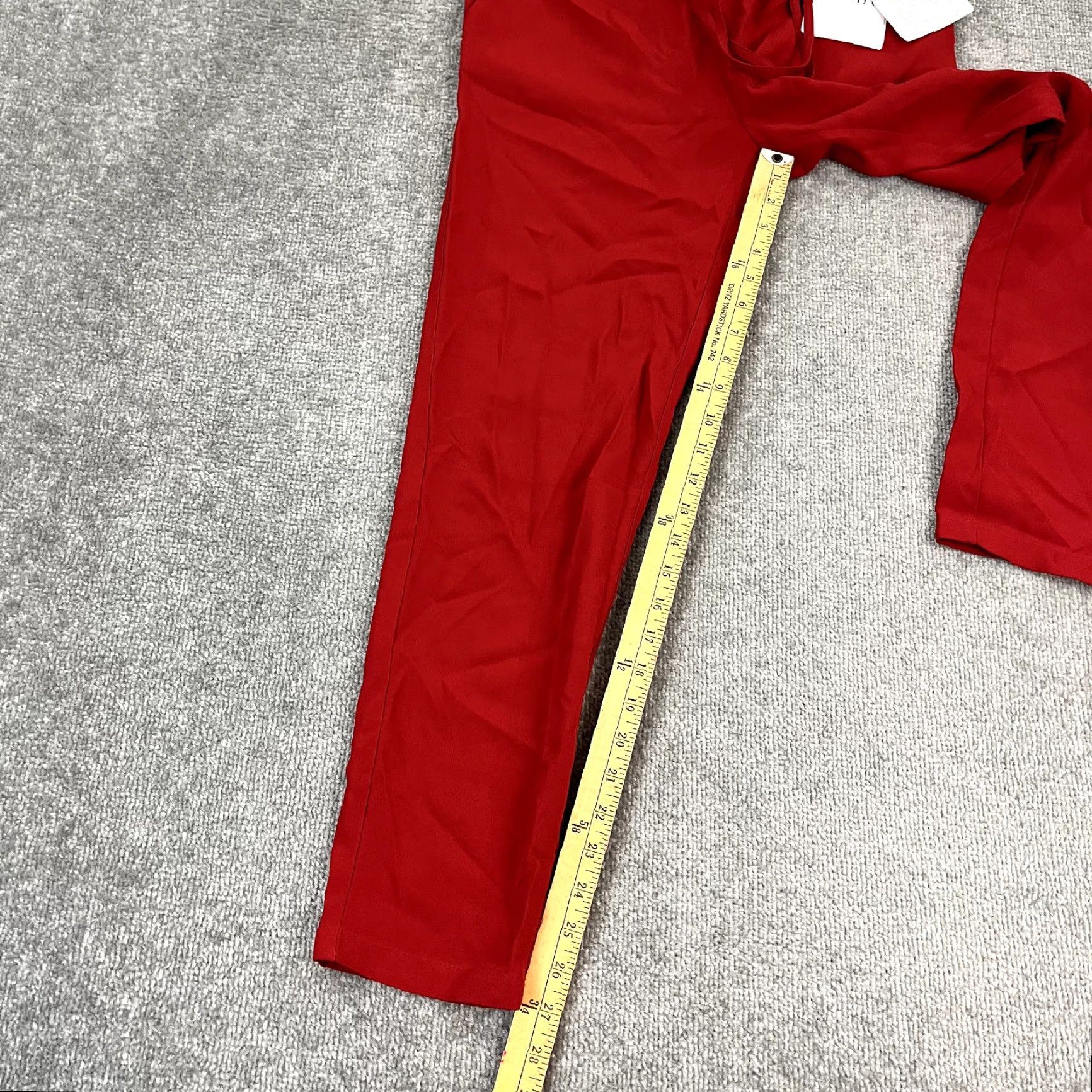 VINTAGE Red Valentino Pants Womens 38 Dress Trousers High Waist Tapered Leg Workwear Solid Red Spring Womens