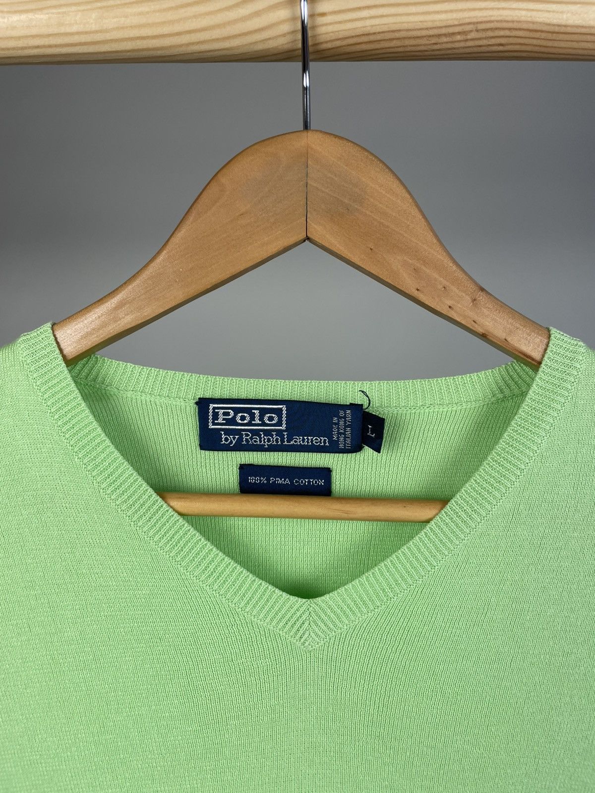 Designer × Polo Ralph Lauren × Vintage Polo Ralph Lauren cotton v neck sweater Size US L / EU 52-54 / 3 - 3 Thumbnail