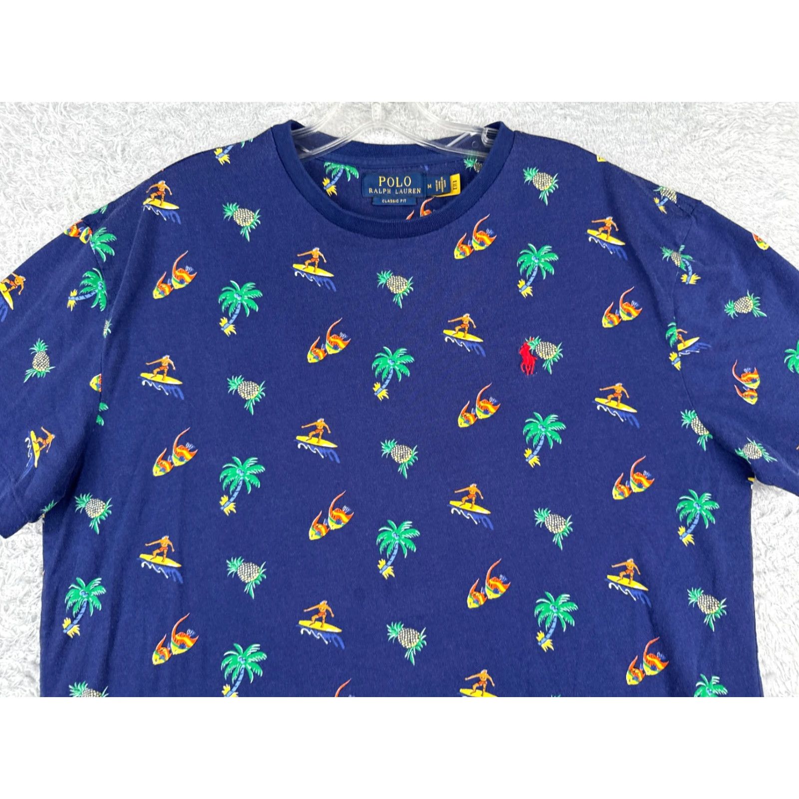 Ralph Lauren Polo Ralph Lauren Shirt Men Medium Blue 100% Cotton Crew Surfer Pineapple Palm Size US M / EU 48-50 / 2 - 4 Thumbnail
