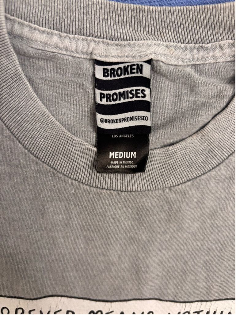 Broken Promises Co. Men's Broken Promises Graphic T-Shirt Medium Gray Size US M / EU 48-50 / 2 - 7 Thumbnail