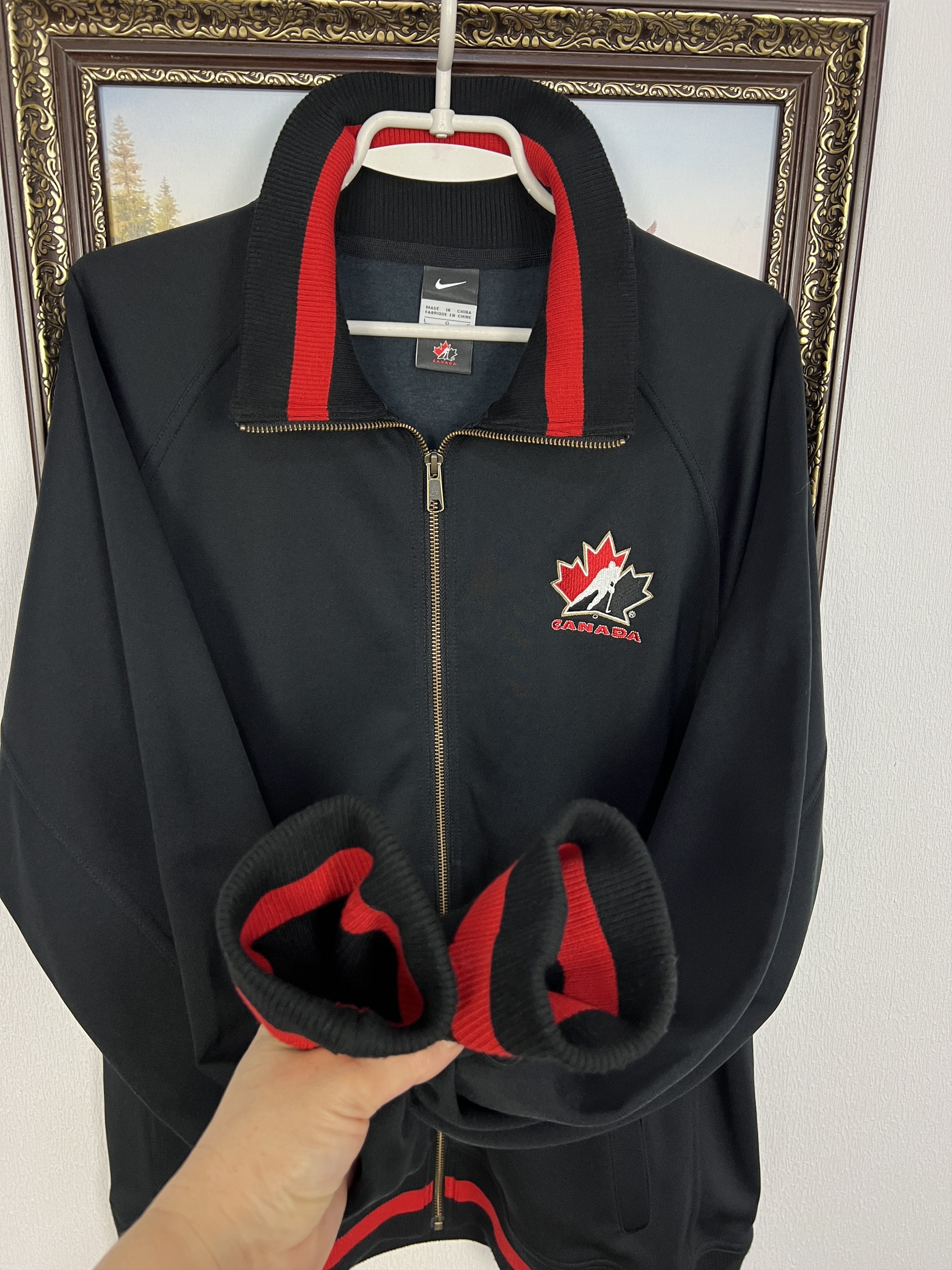 Nike Canada Ice Hockey Train Jacket Track Top Zip National Rare Size US L / EU 52-54 / 3 - 5 Thumbnail