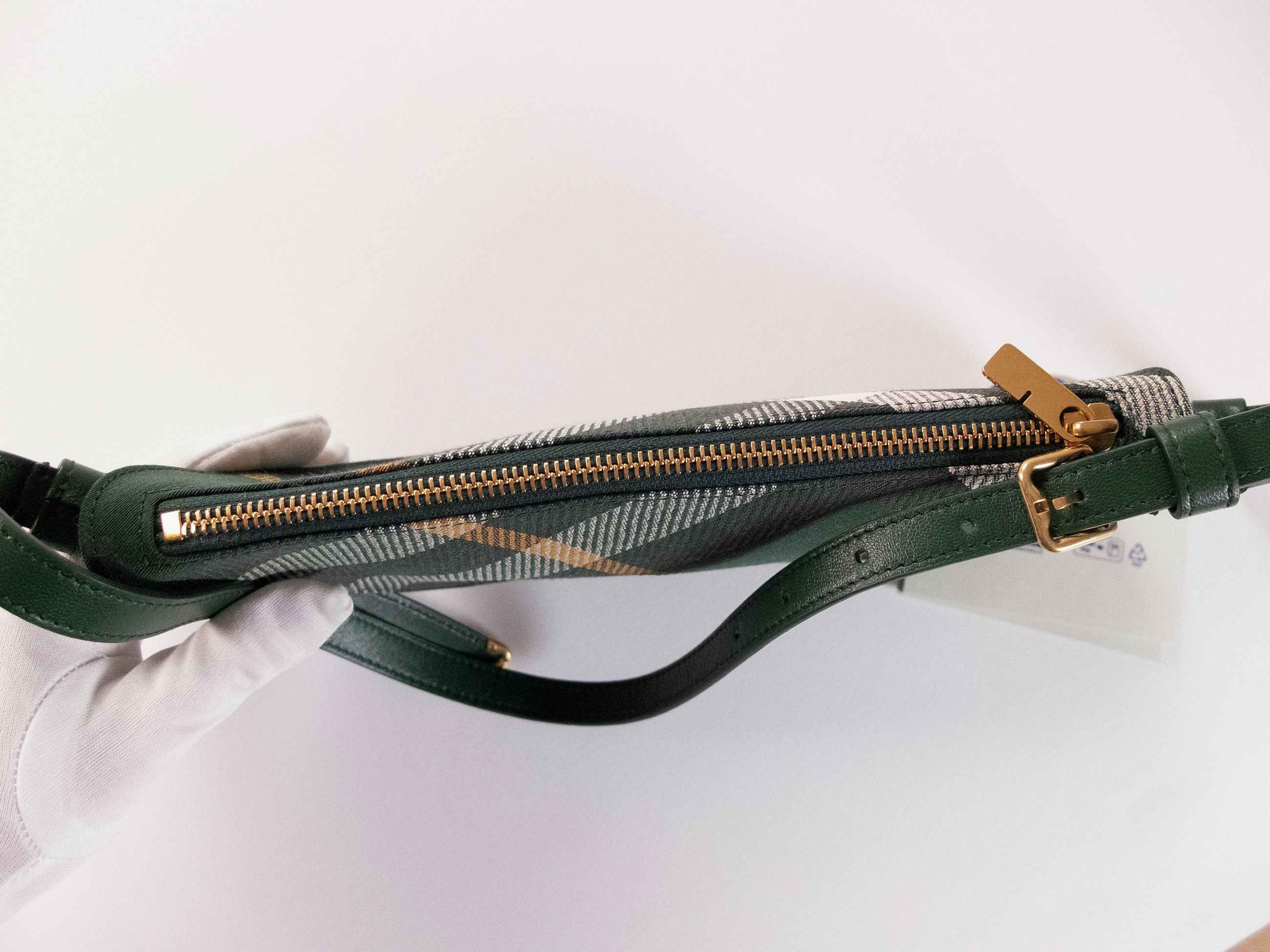 Burberry BURBERRY Shield green check canvas leather shoulder bag Size ONE SIZE - 8 Thumbnail