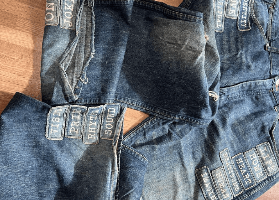 Japanese Brand 2002 SS Number (N)ine “modern age” poem patch grunge denim Size US 34 / EU 50 - 8 Thumbnail