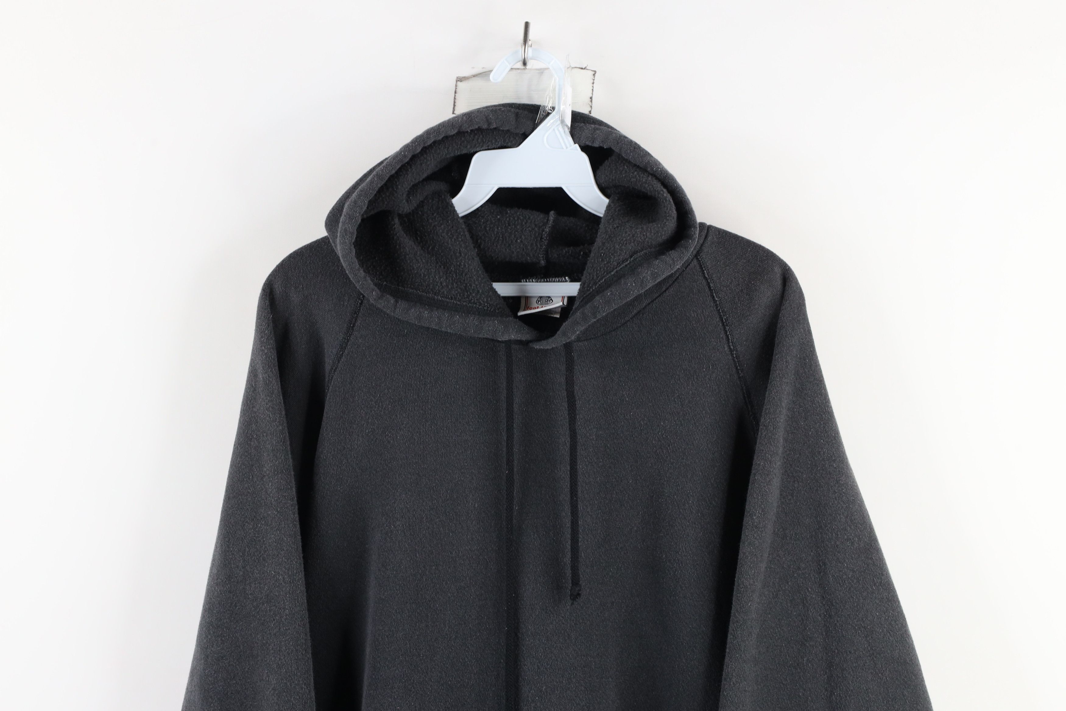 Vintage Vintage 90s Streetwear Faded Blank Hoodie Sweatshirt Black Size US S / EU 44-46 / 1 - 2 Thumbnail