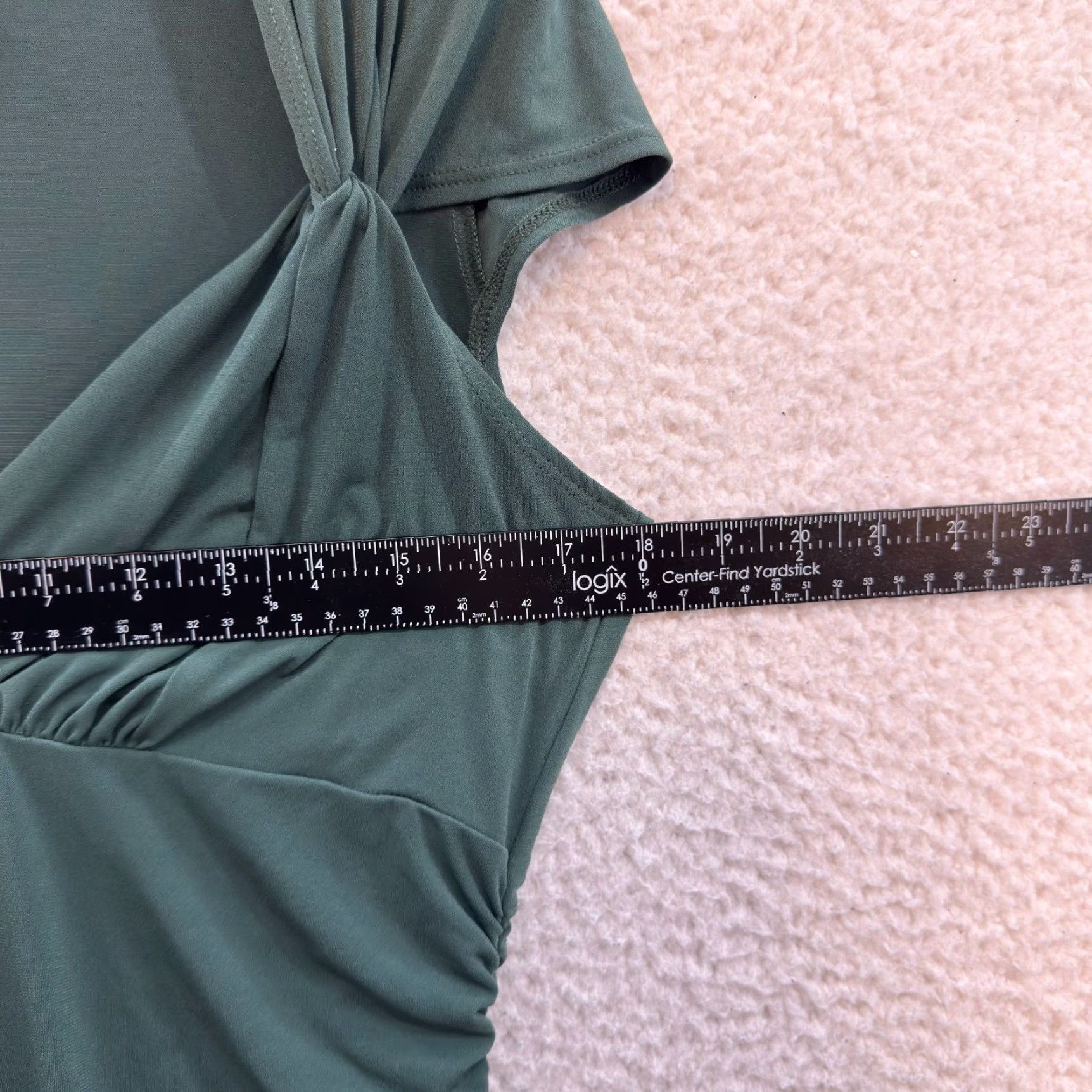 Vintage VINTAGE Bisou Bisou Top Shirt L Green Cap Sleeve Milkmaid Y2K Vintage Slinky Stretch Large Size L / US 10 / IT 46 - 5 Thumbnail